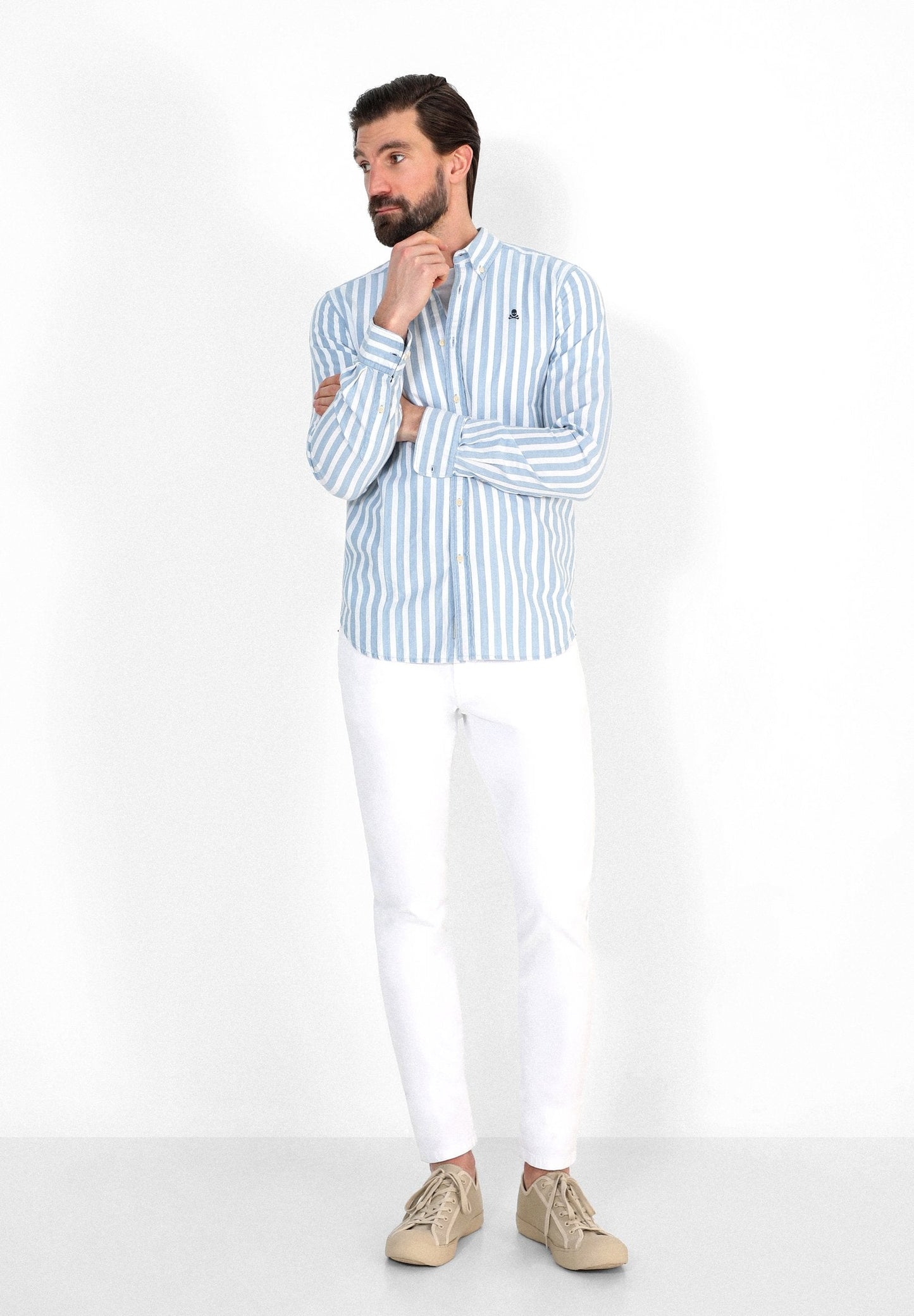 CAMISA RAYAS CUELLO BOTONES