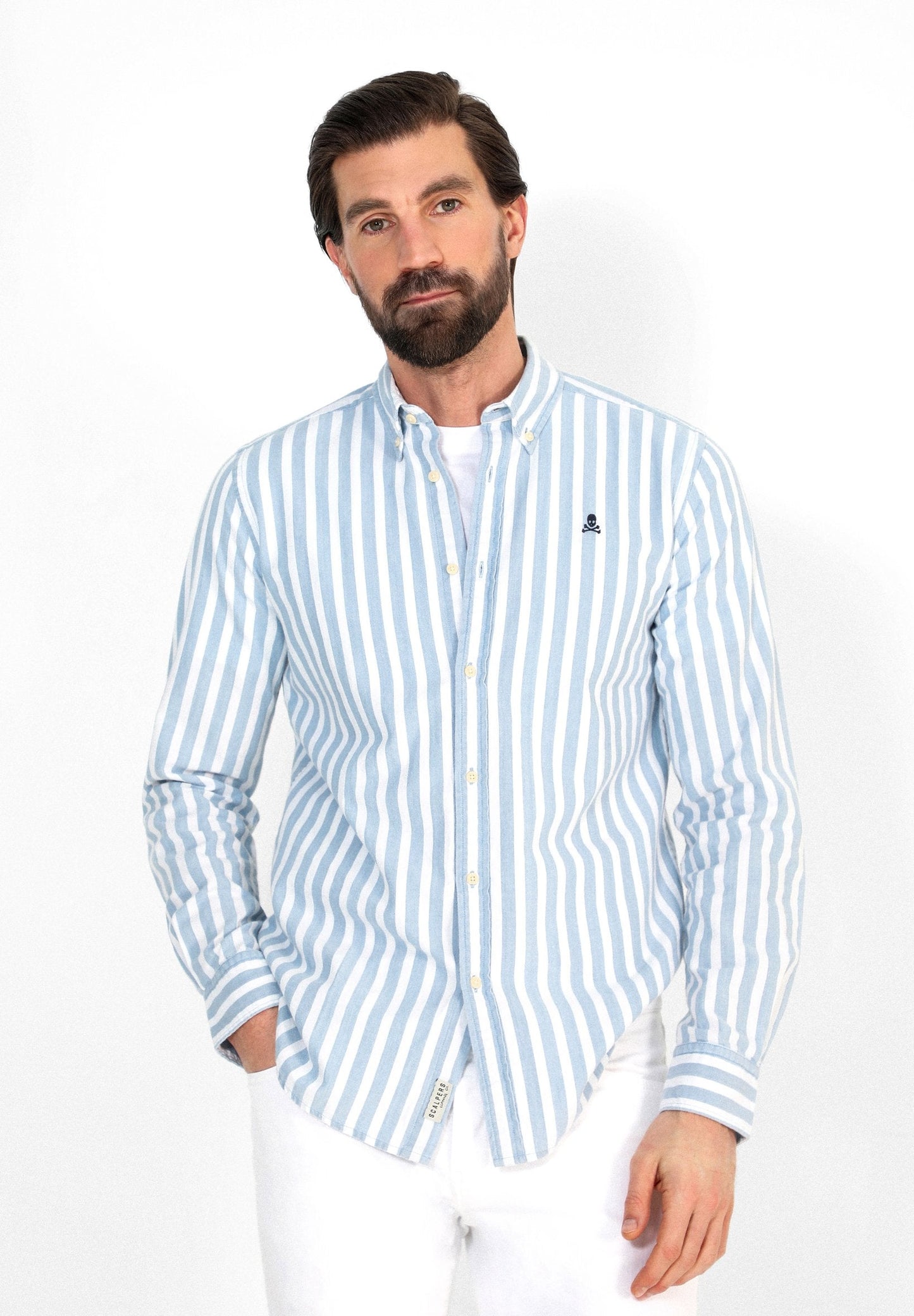 CAMISA RAYAS CUELLO BOTONES