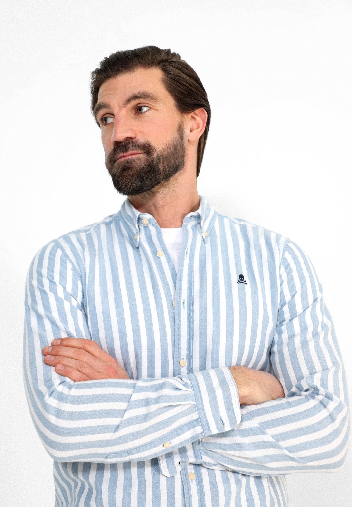 CAMISA RAYAS CUELLO BOTONES