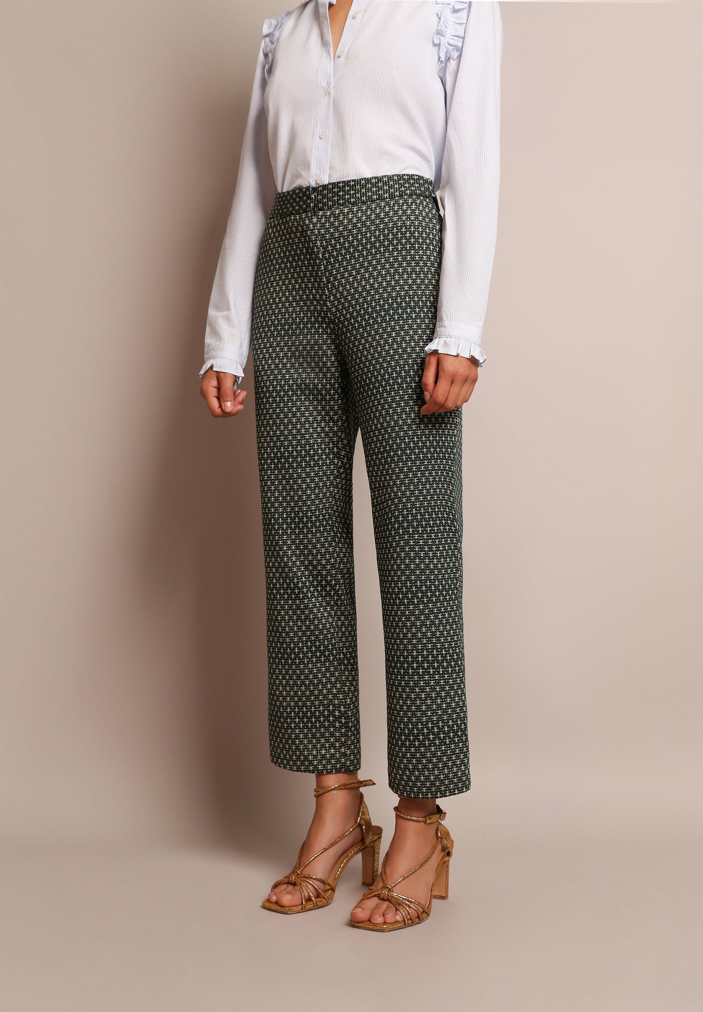 PANTALÓN JACQUARD DETALLES METALIZADOS
