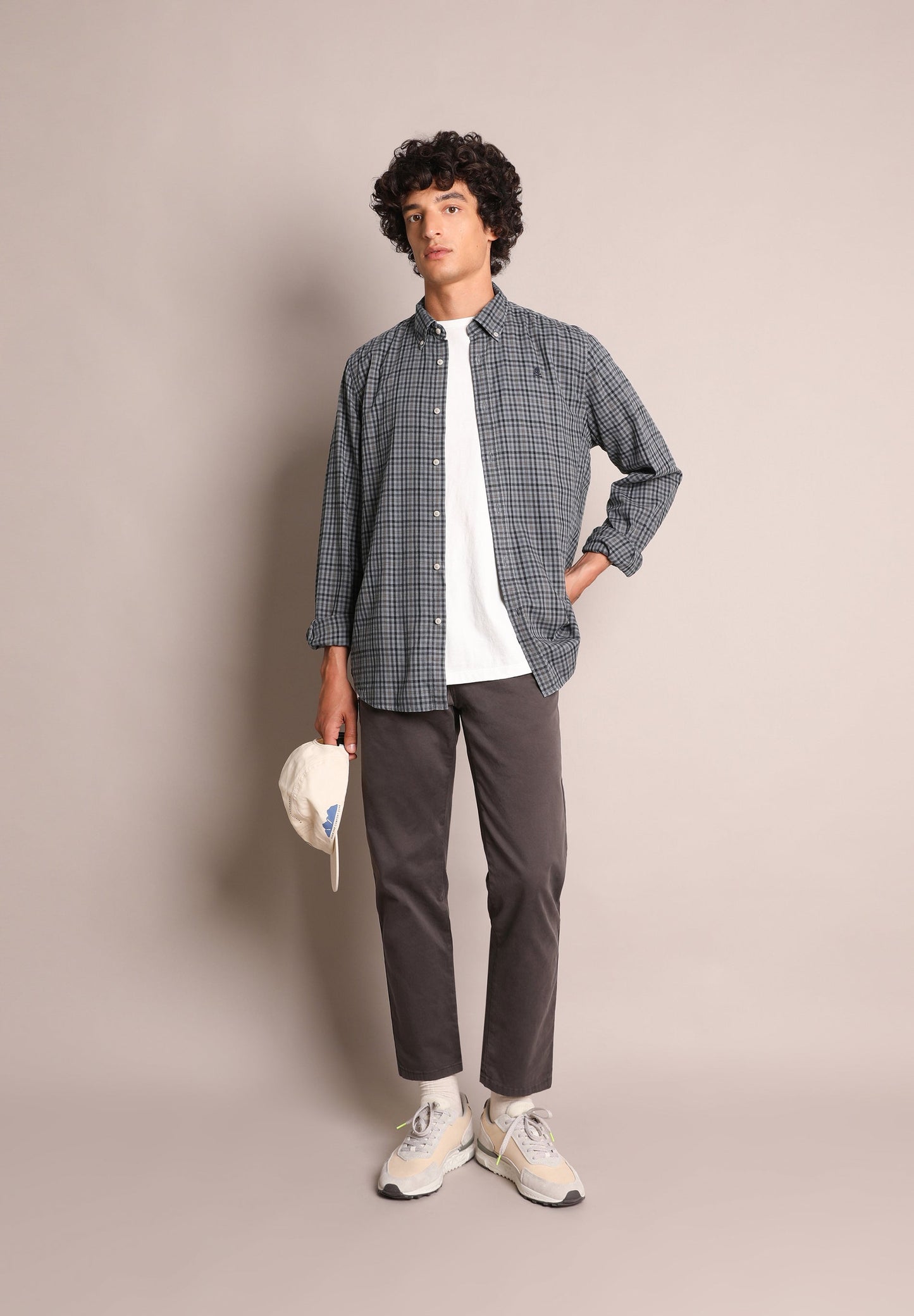 CAMISA CUADROS CON CUELLO BOTONES