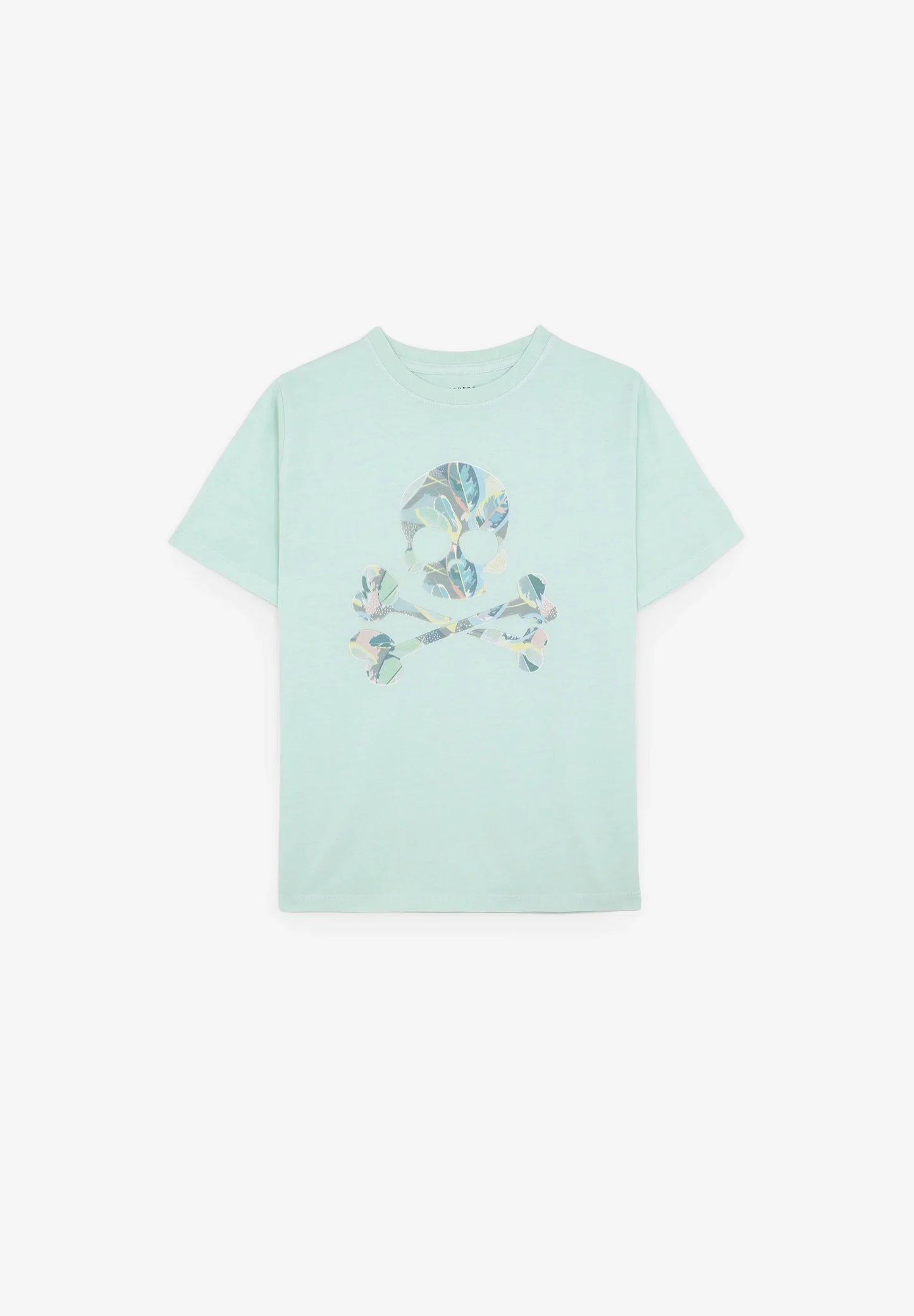 CAMISETA CALAVERA HOJAS