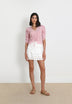 BLUSA VICHY MANGA FRUNCE