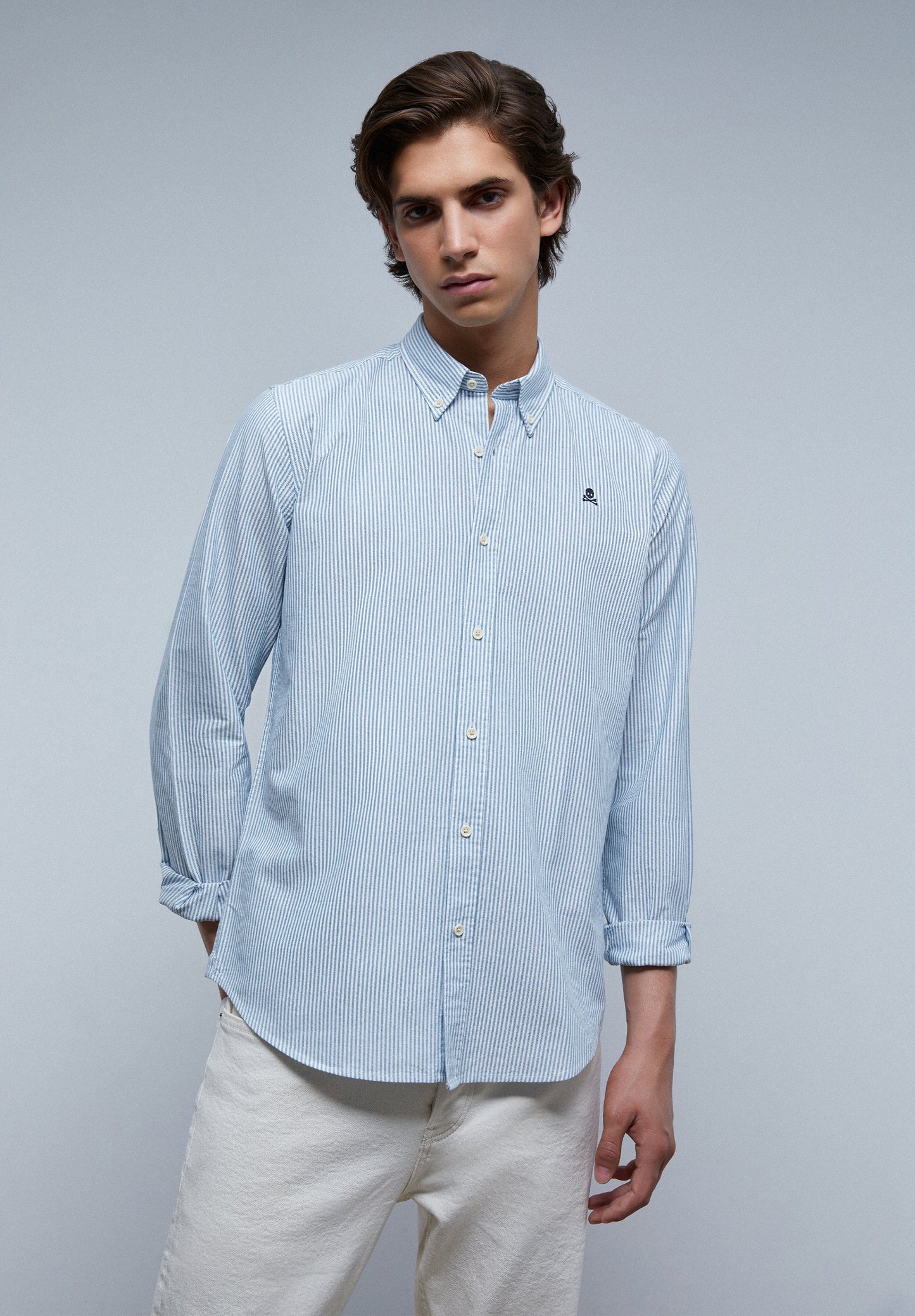 CAMISA OXFORD CALAVERA CONTRASTE