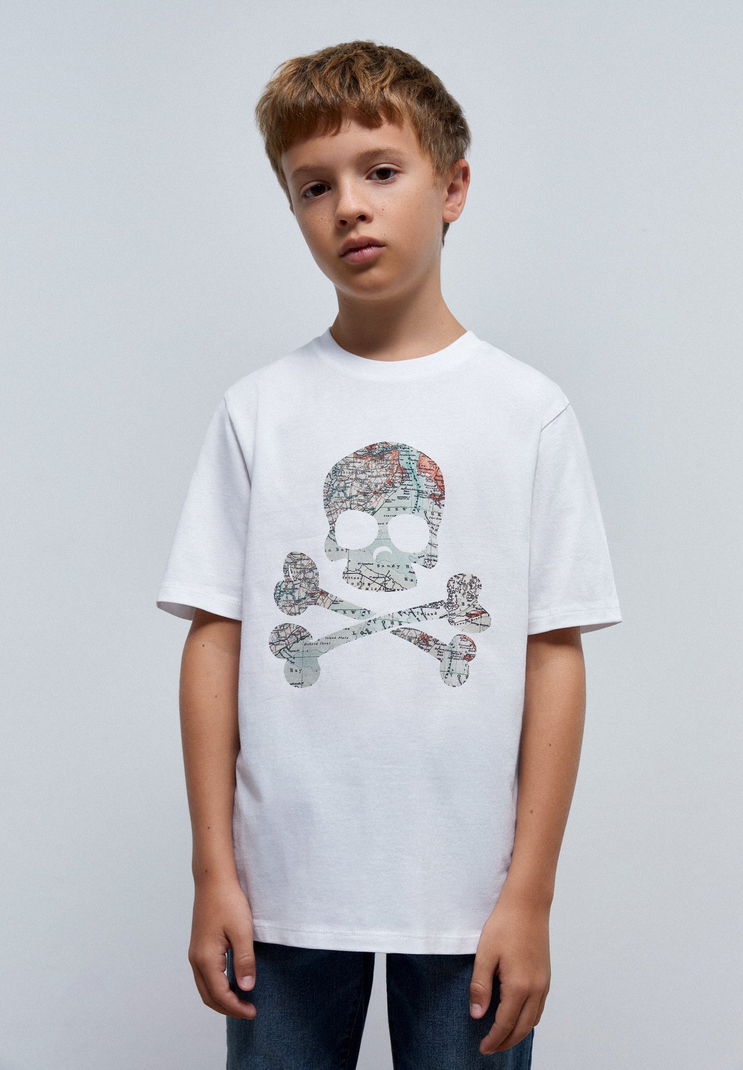 CAMISETA CALAVERA MAPA