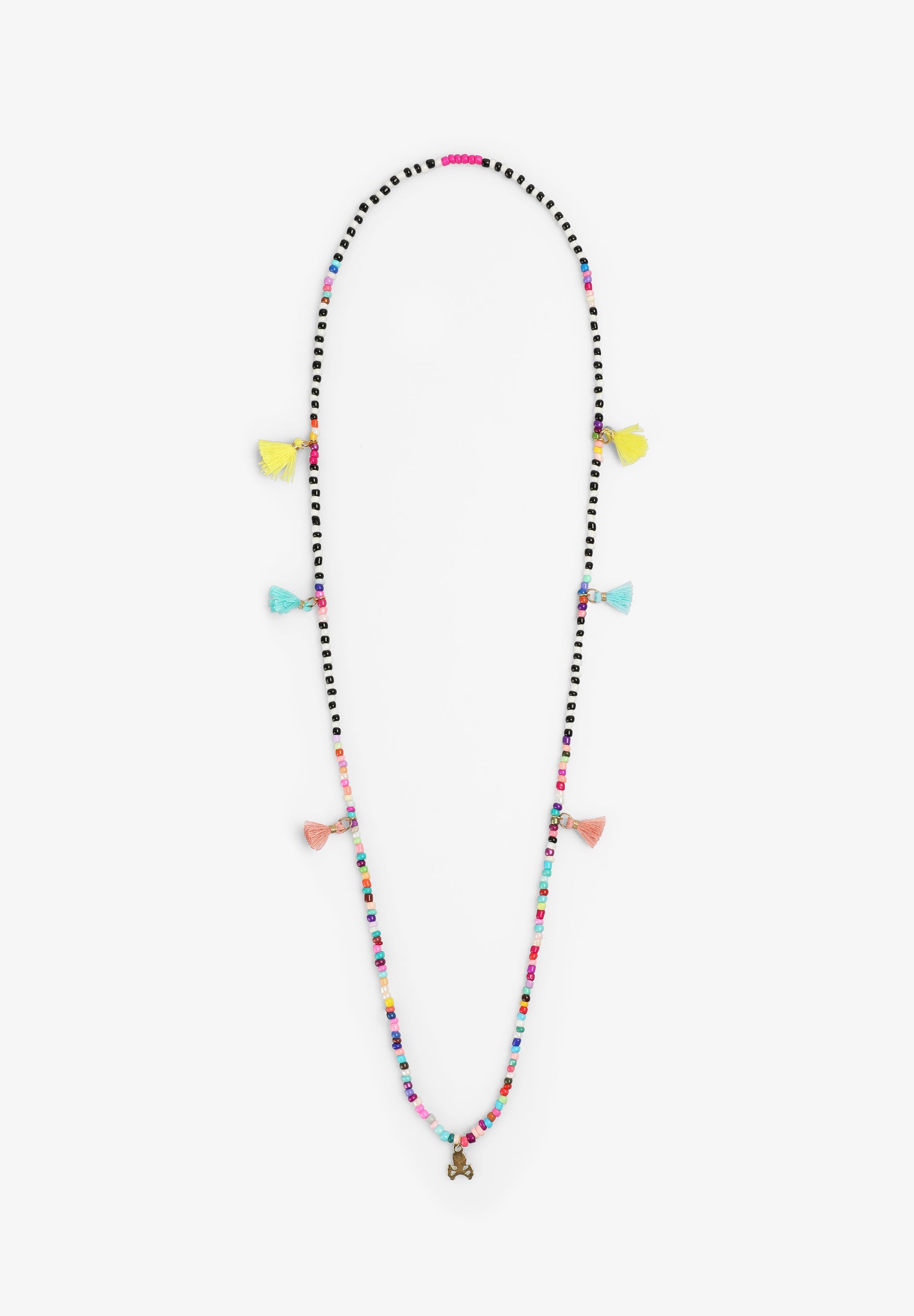 COLLAR ABALORIOS FLECOS CALAVERA