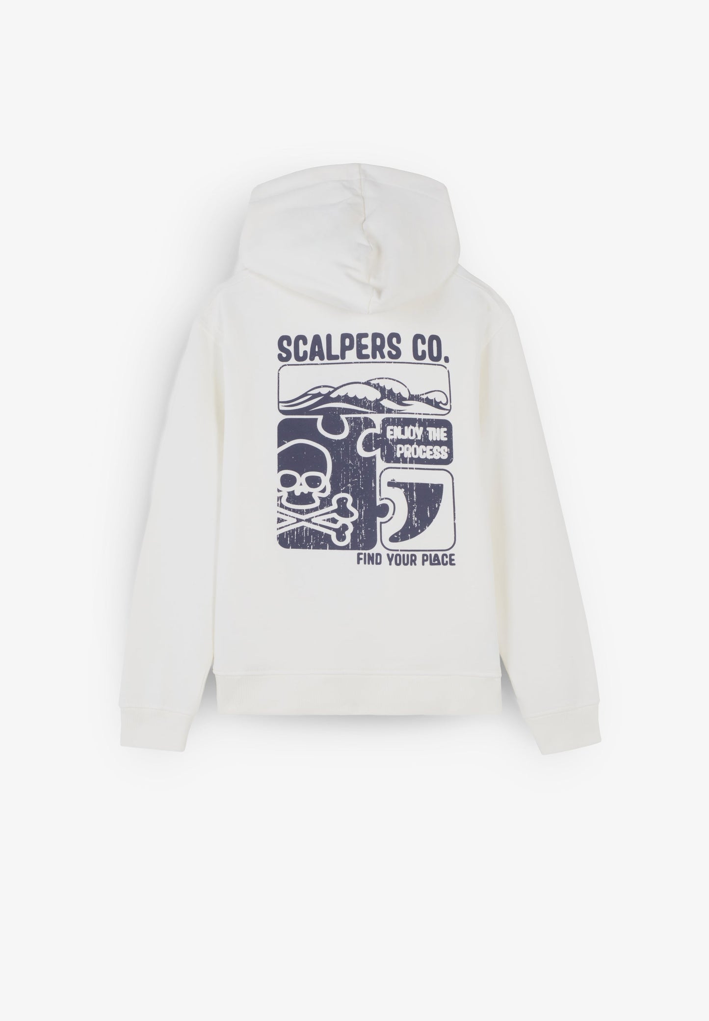 SUDADERA LAVADA CAPUCHA PRINT TRASERO