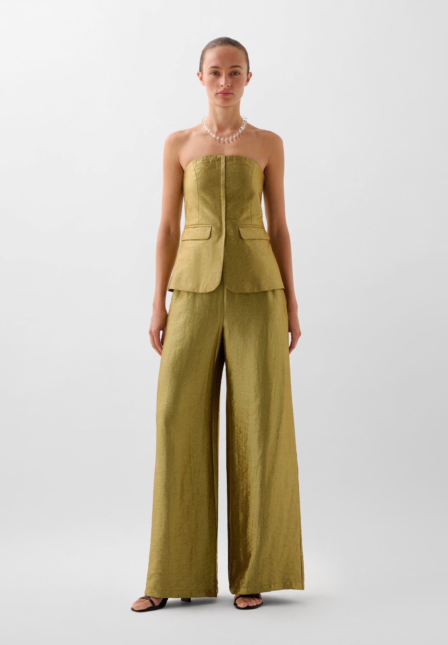 PANTALÓN FLUIDO METALIZADO PINZAS