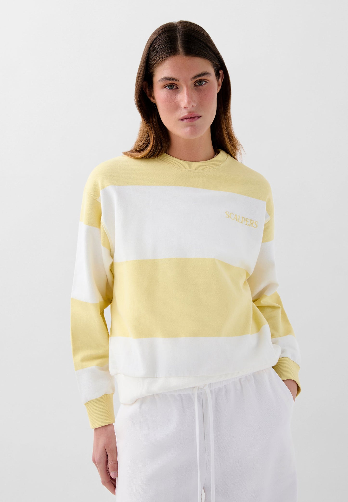SUDADERA RAYAS LOGO BORDADO