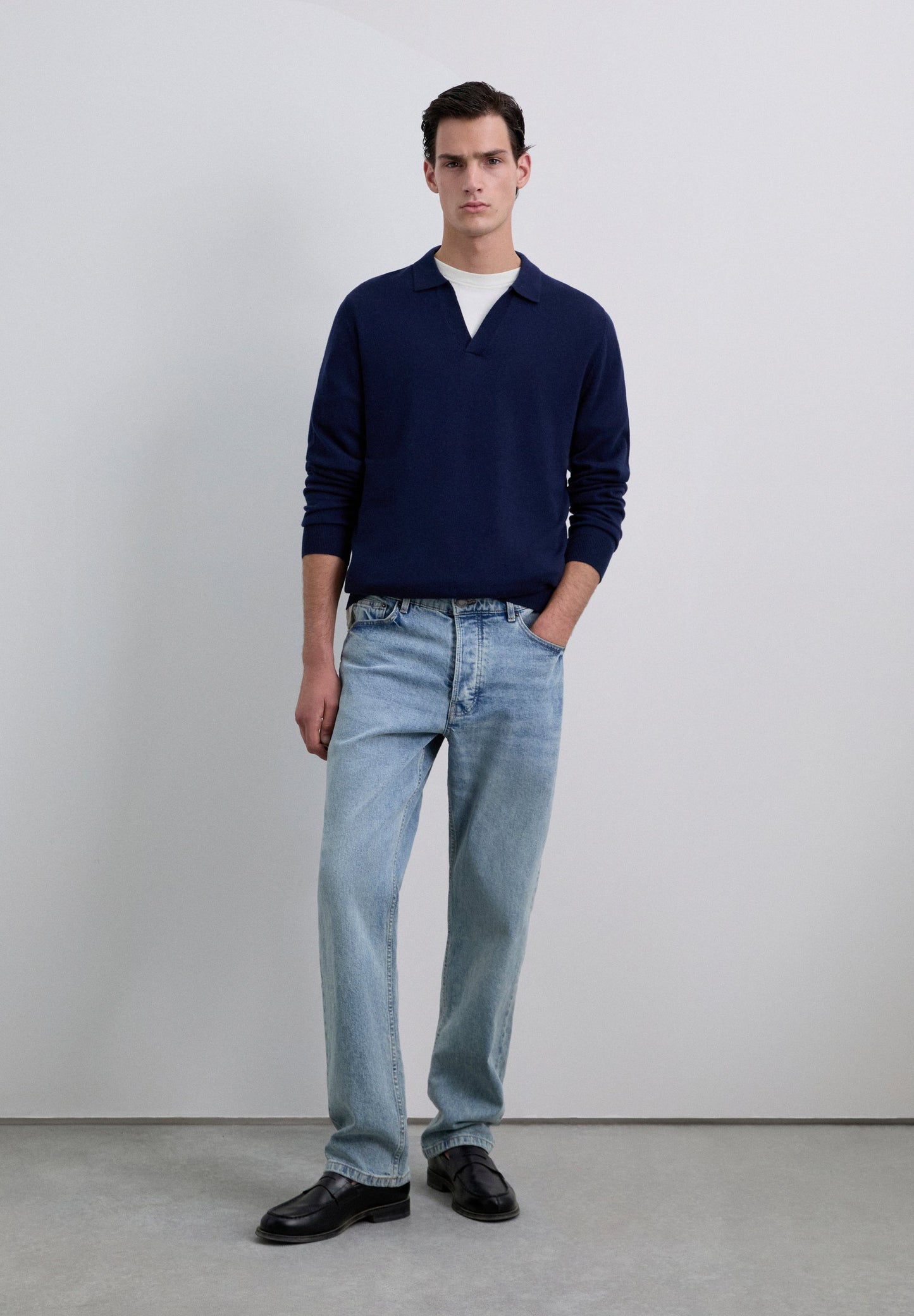 JERSEY POLO CUELLO PICO LANA