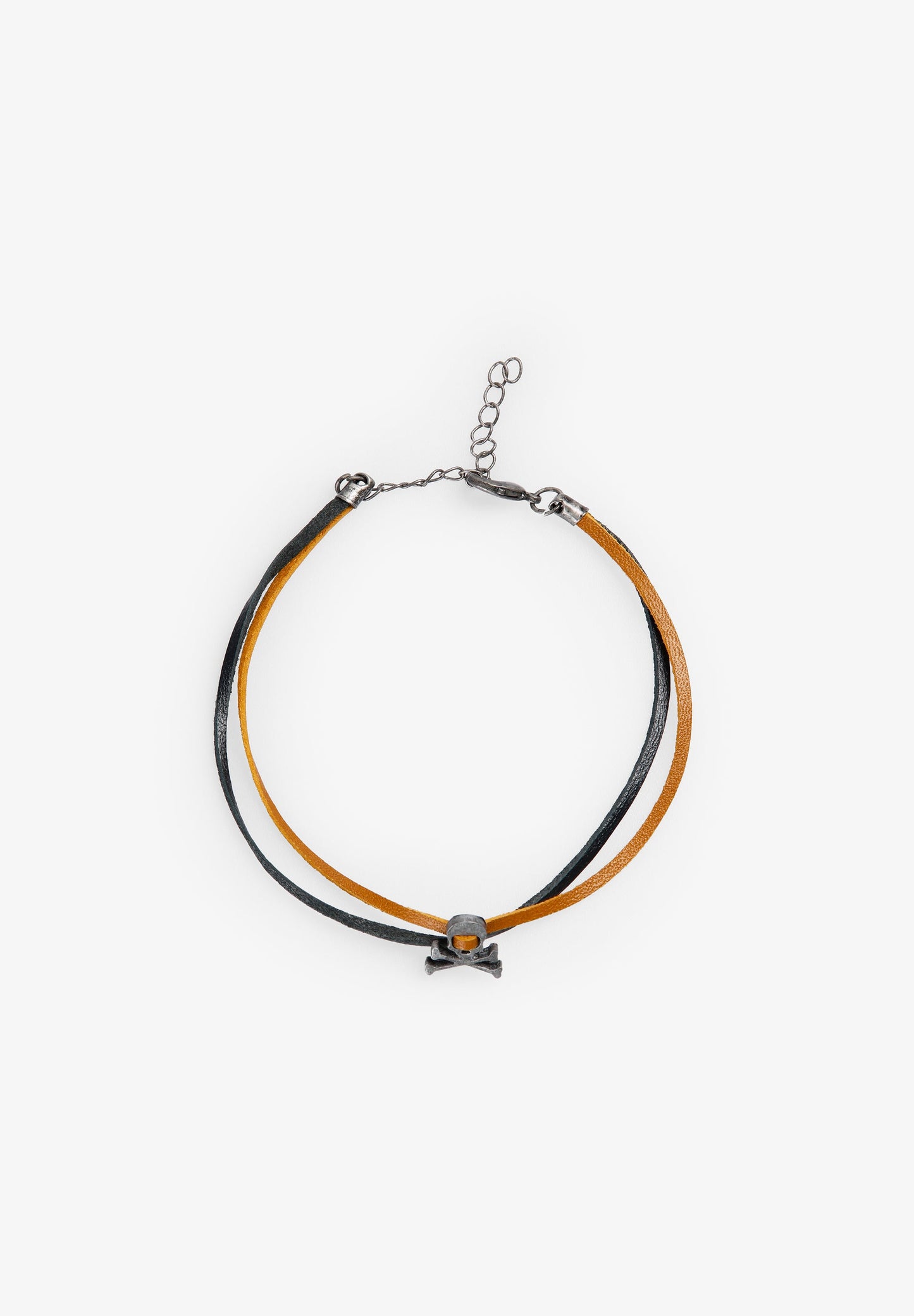 DOBLE PULSERA PIEL CALAVERA