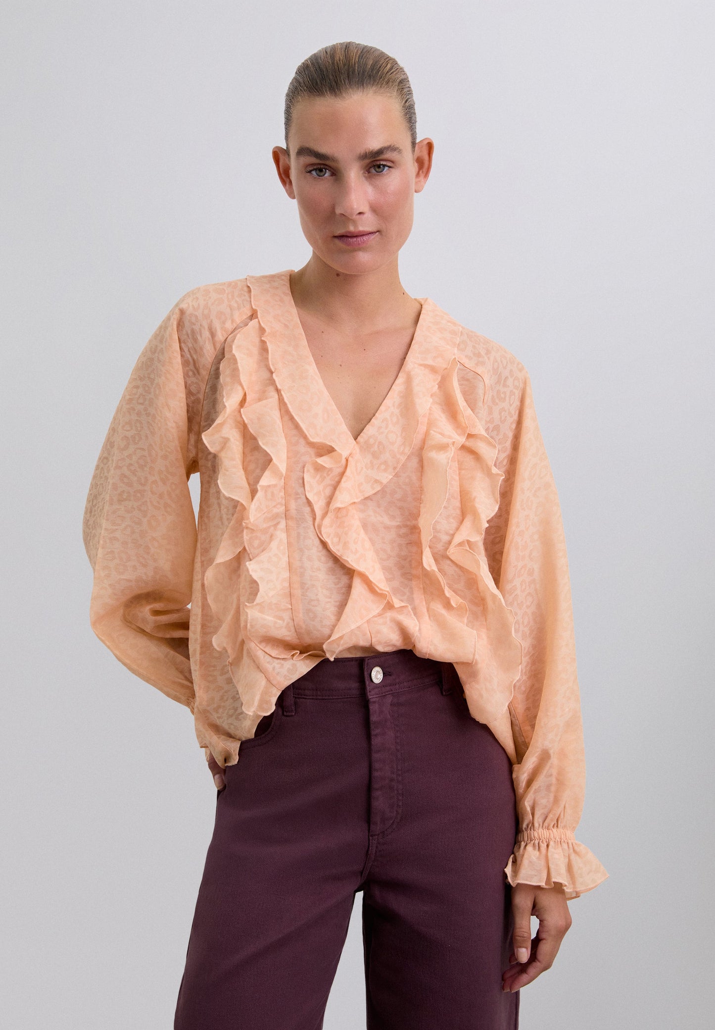 BLUSA VOLANTES ANIMAL PRINT