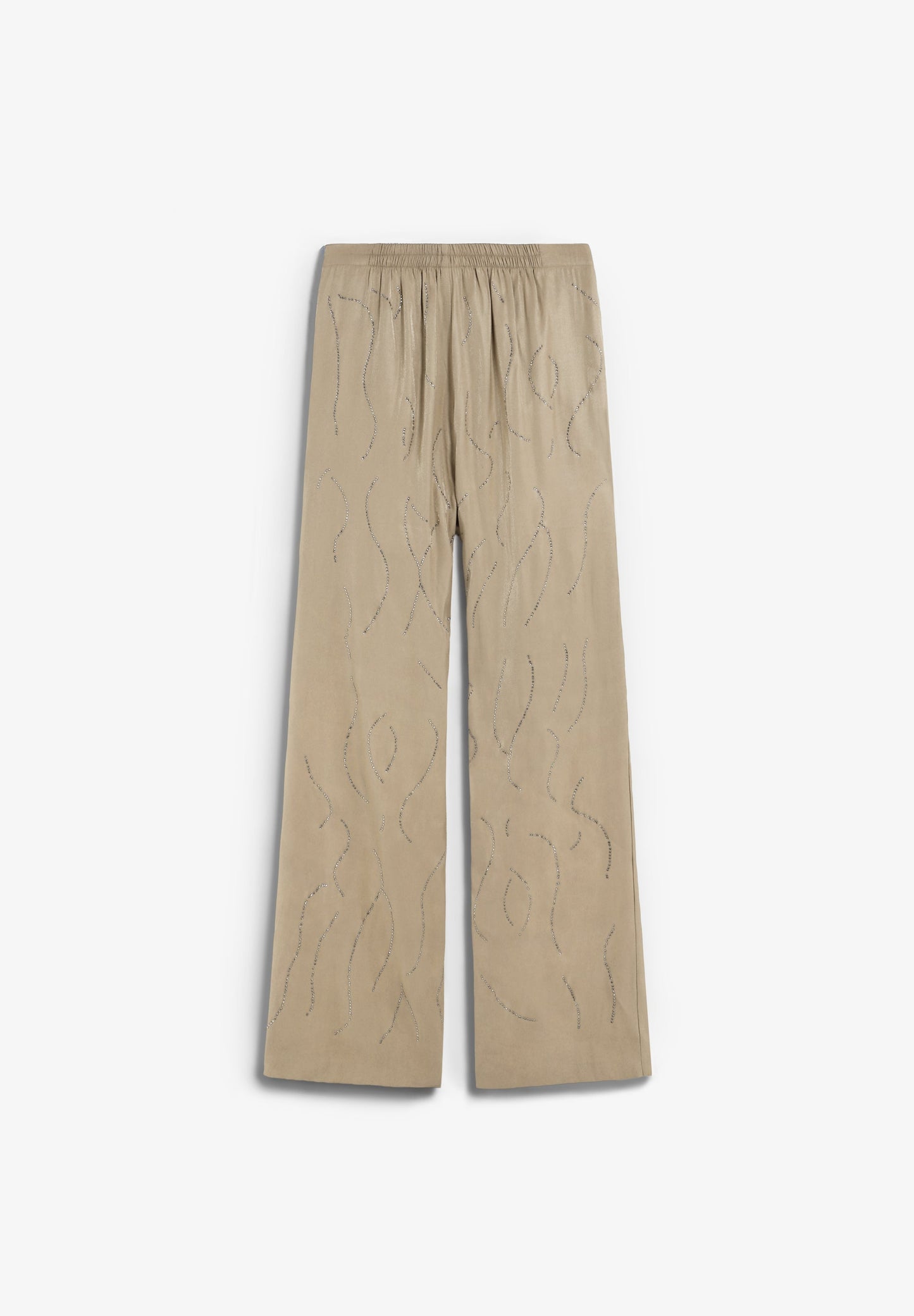 PANTALÓN FLUIDO CON PIEDRAS STRASS