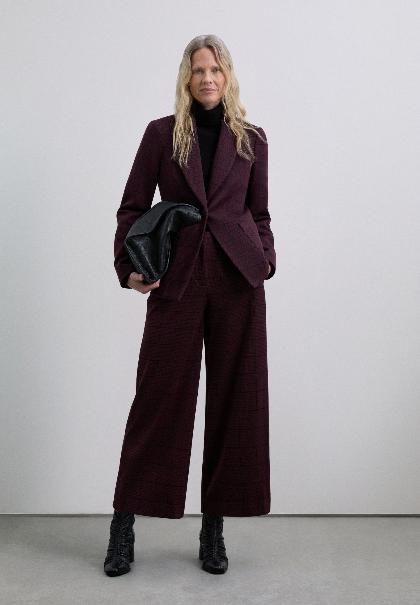 BLAZER BURDEOS CUADROS