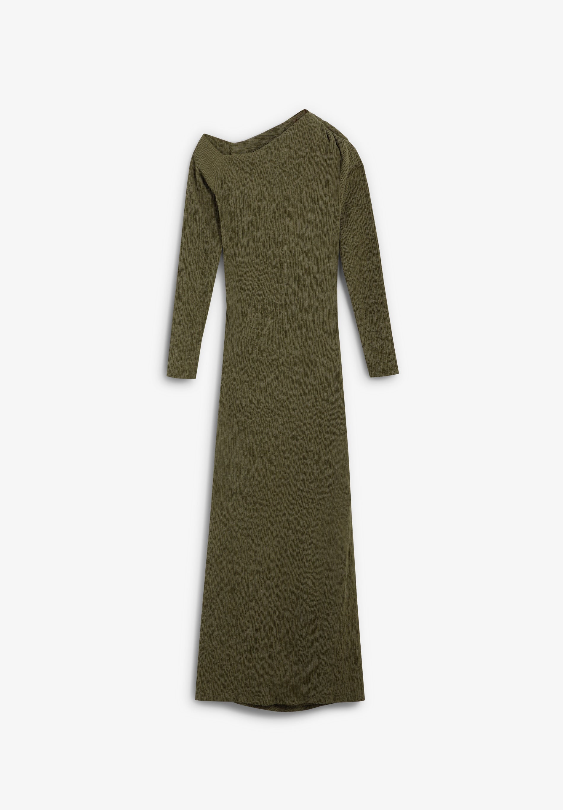 VESTIDO FRUNCES ESCOTE ASIMÉTRICO