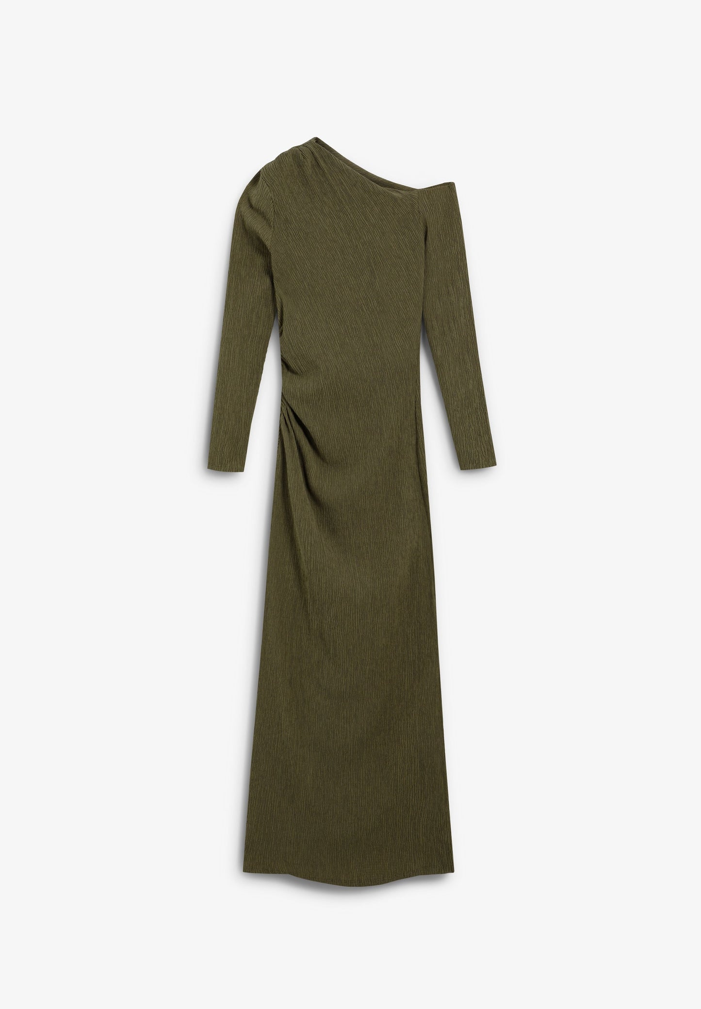 VESTIDO FRUNCES ESCOTE ASIMÉTRICO
