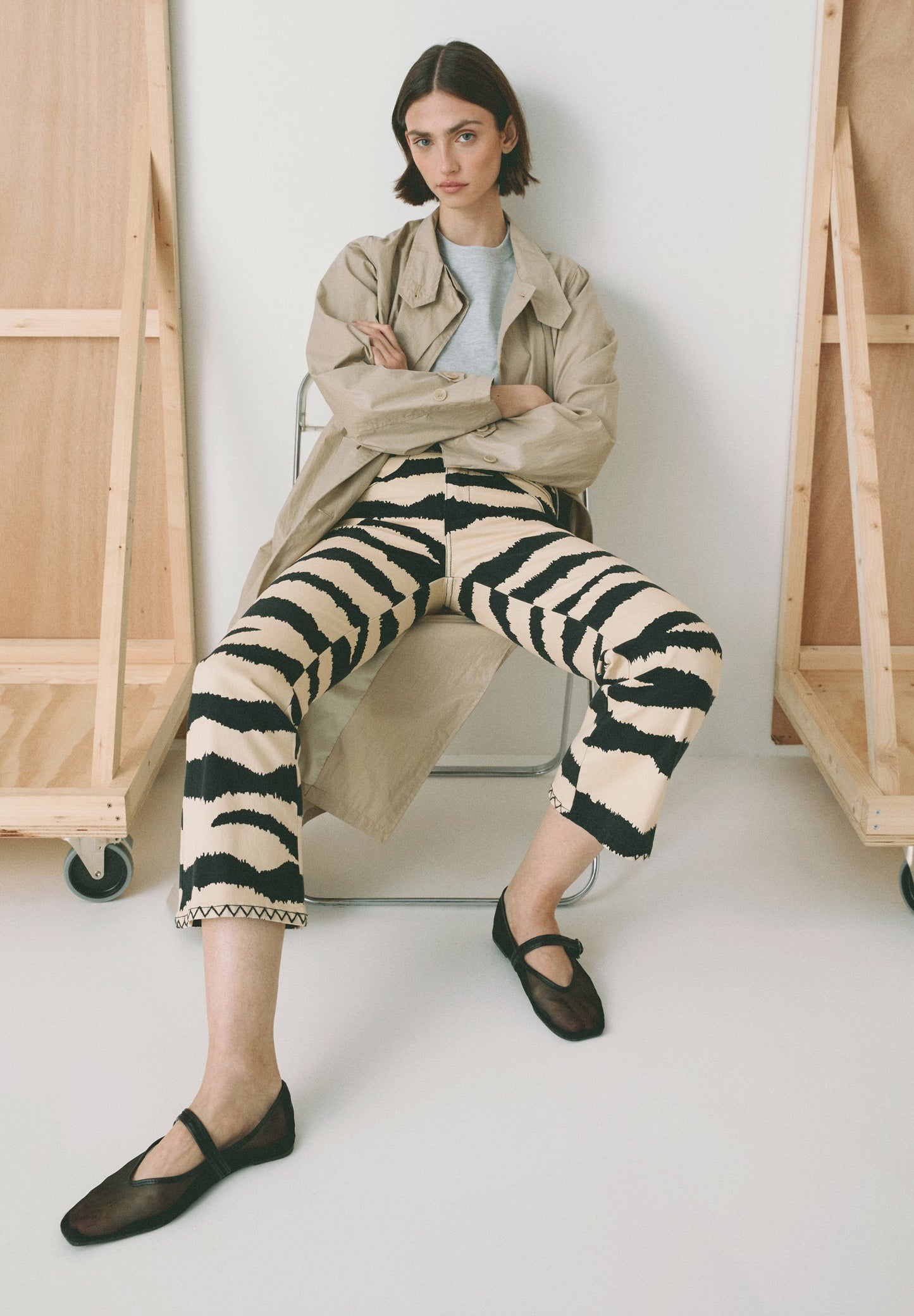 JEANS ANKLE FLARE CEBRA