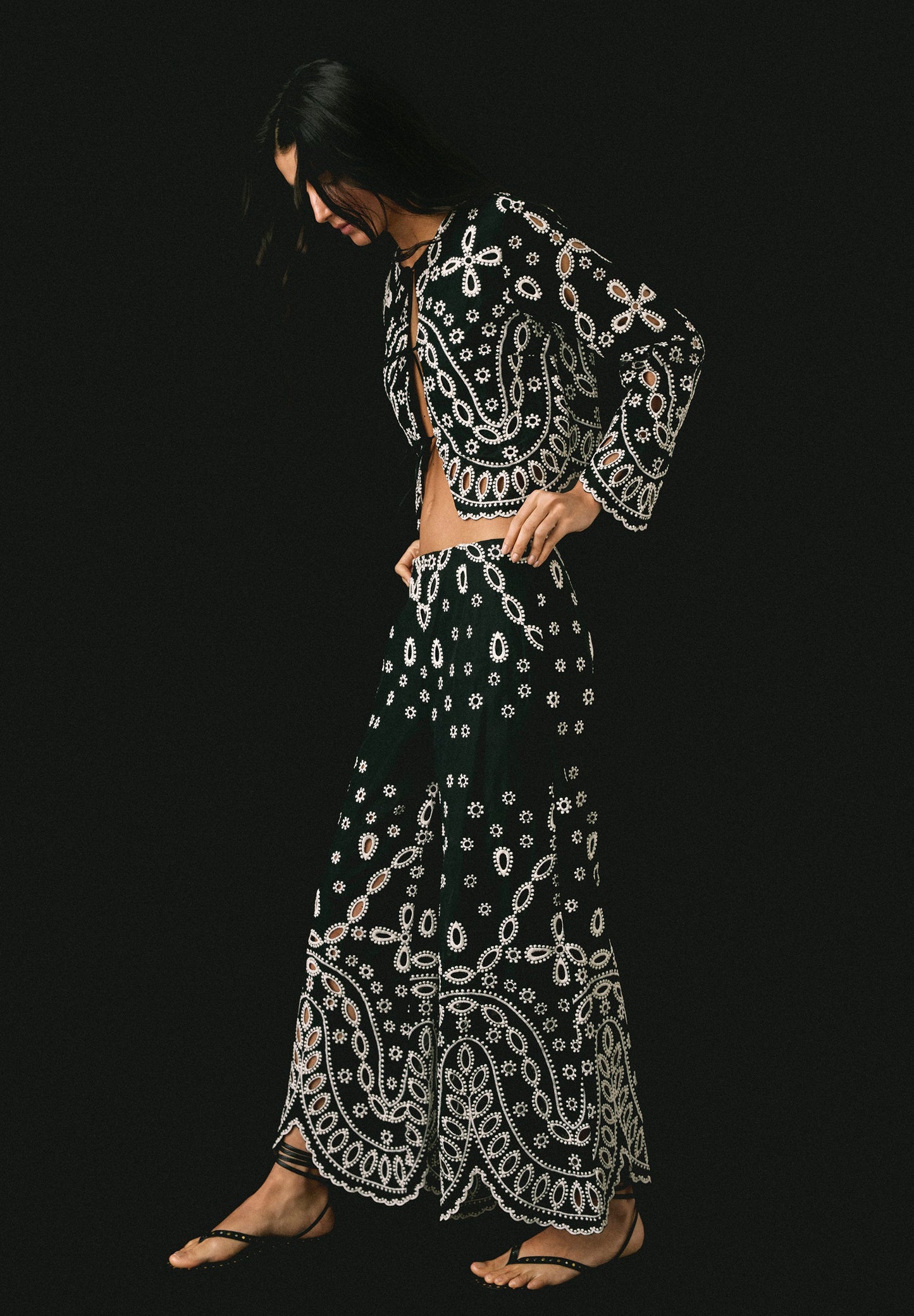 PANTALÓN BORDADO CULOTTE