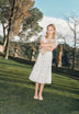 VESTIDO MIDI MANGAS ABULLONADAS