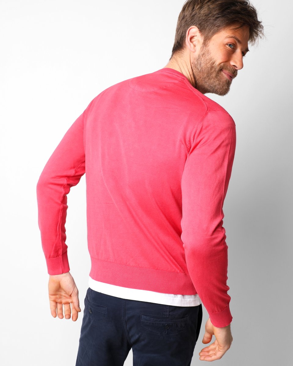 SKULL V-NECK CORAL
