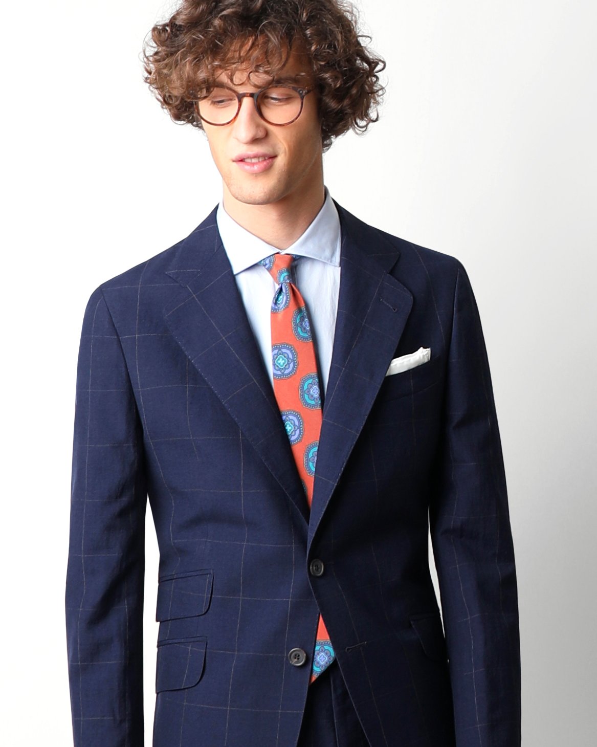 NEW CITY SUIT NAVY SQUARES