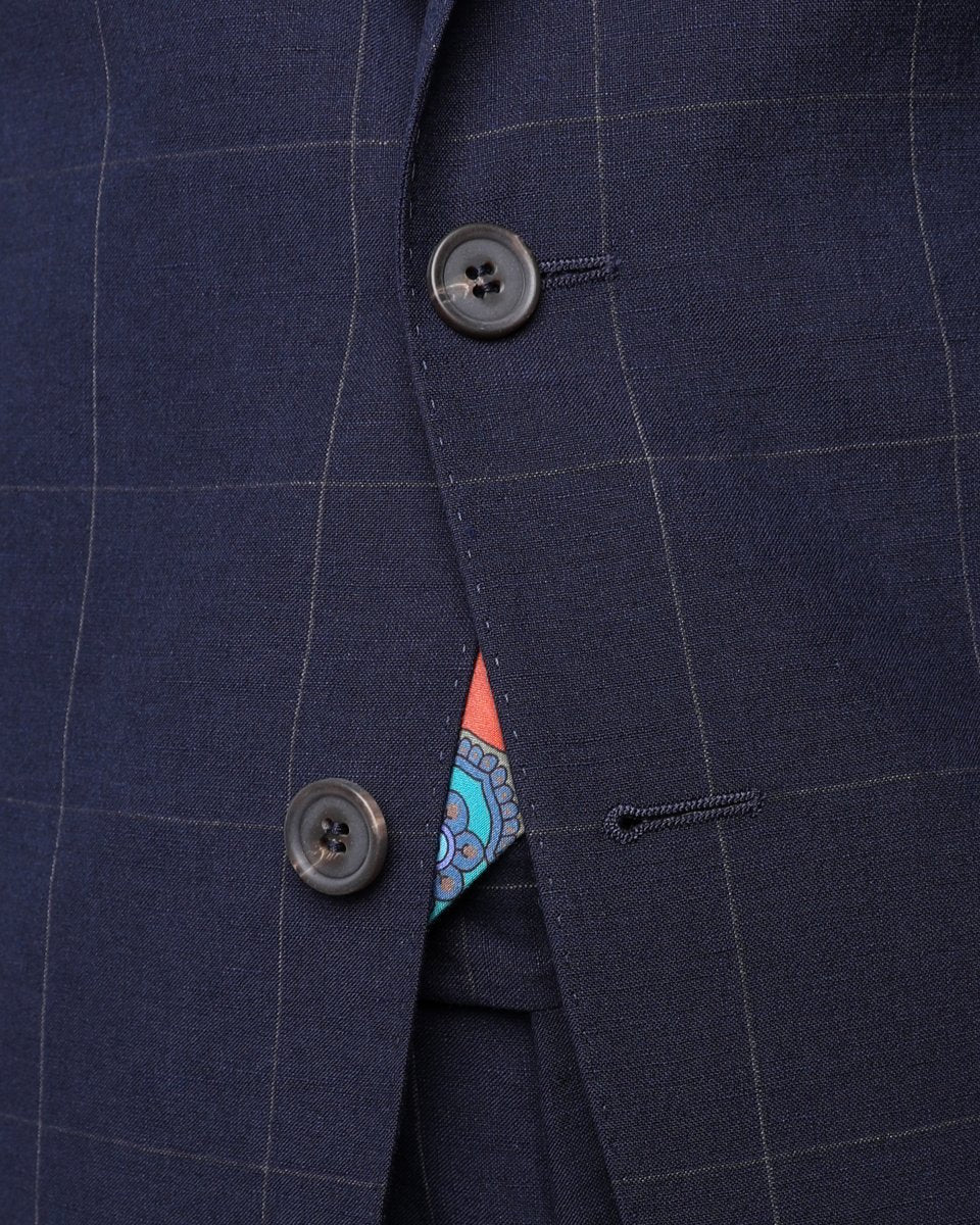 NEW CITY SUIT NAVY SQUARES