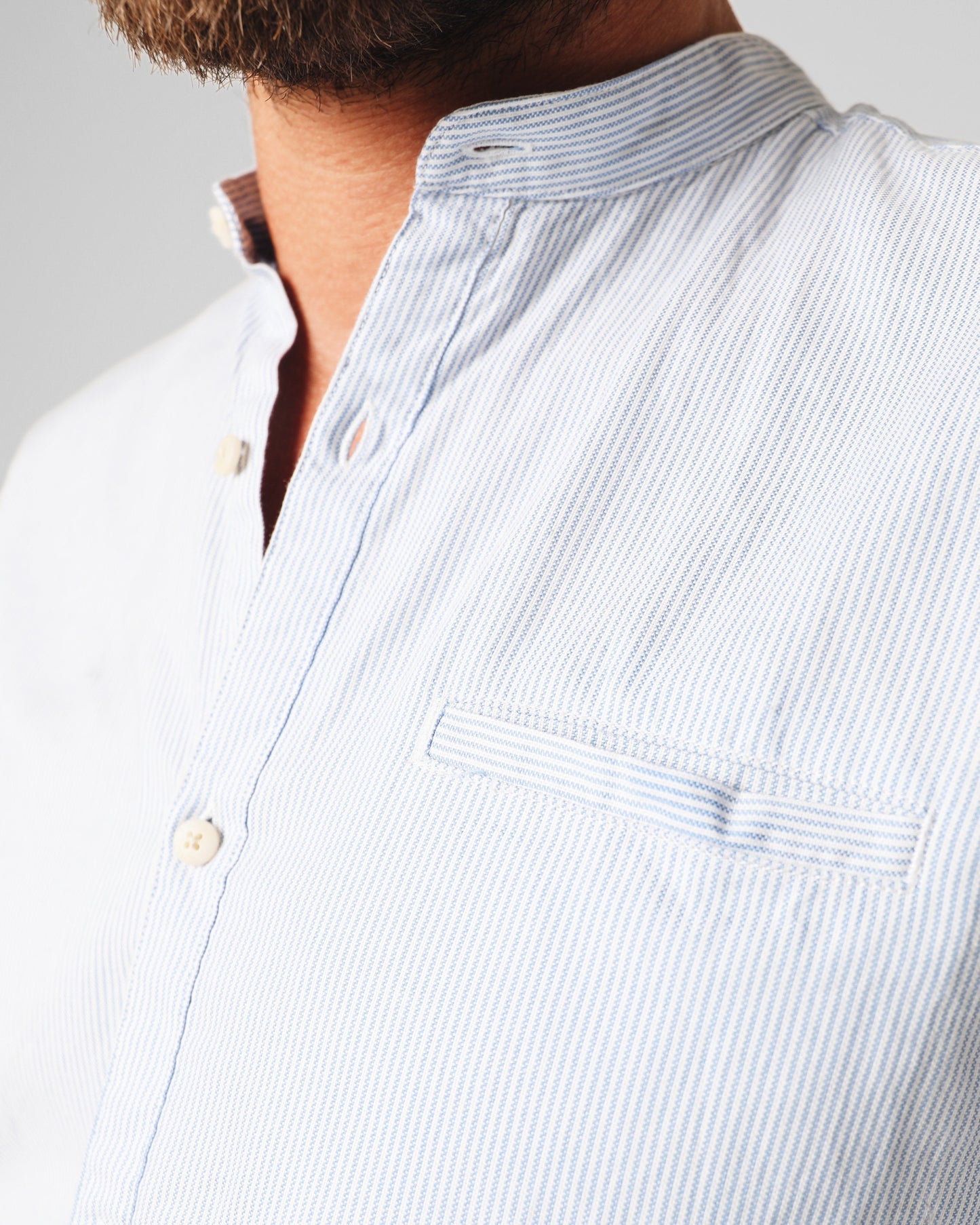 FLY MAO SHIRT STRIPES BLUE