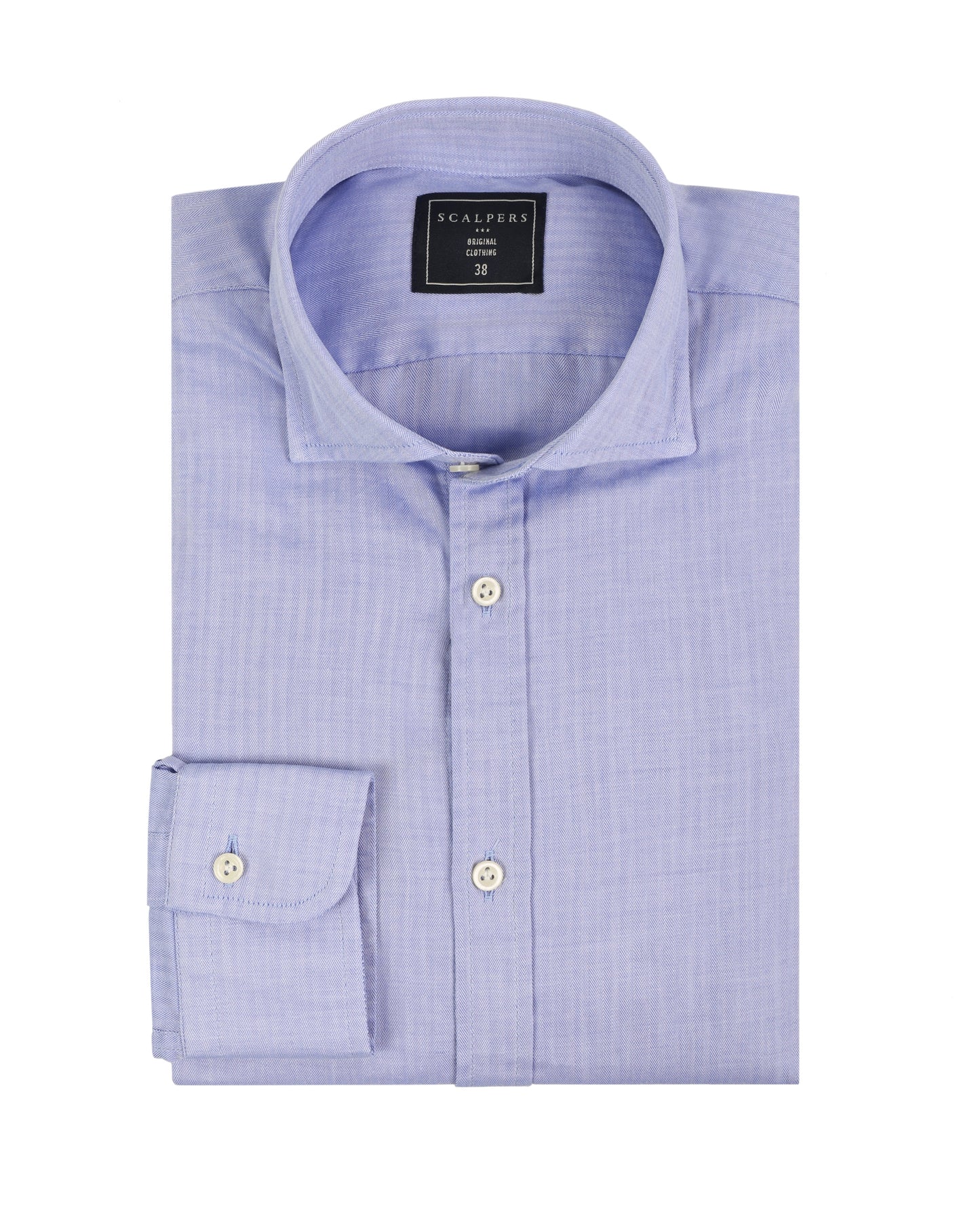 FANCY CLASS SHIRT HERRINGBONE BLUE