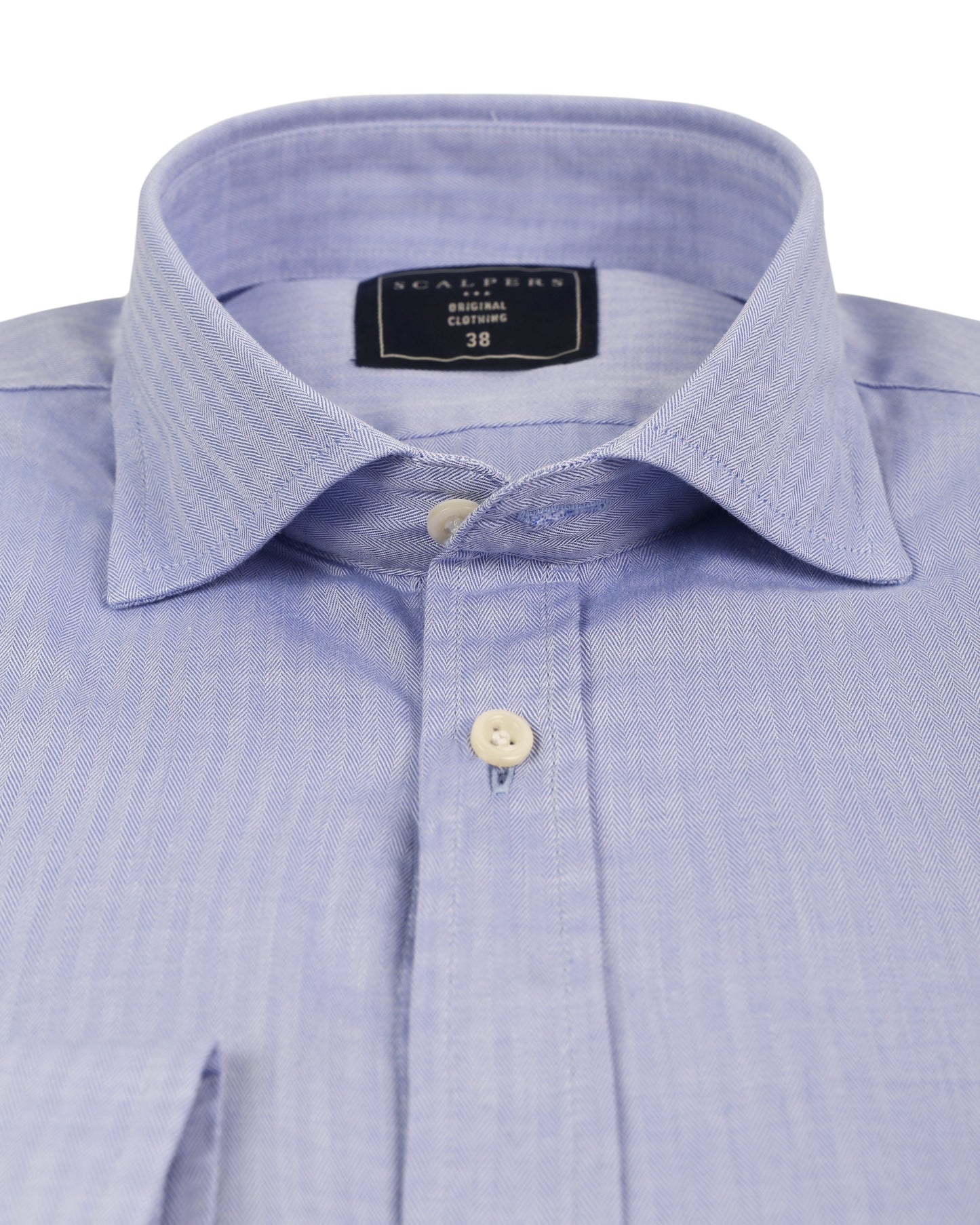 FANCY CLASS SHIRT HERRINGBONE BLUE