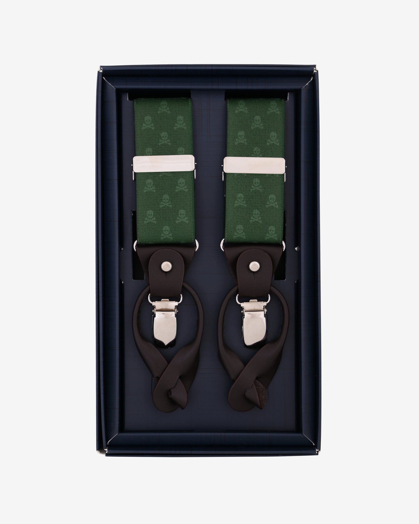 SKULL SUSPENDERS GREEN