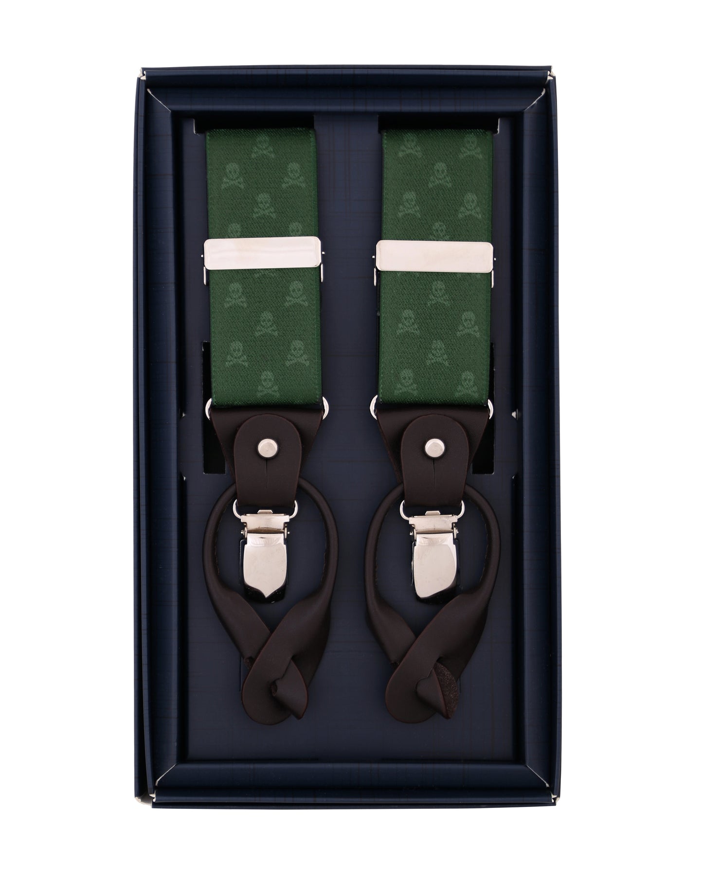 SKULL SUSPENDERS GREEN