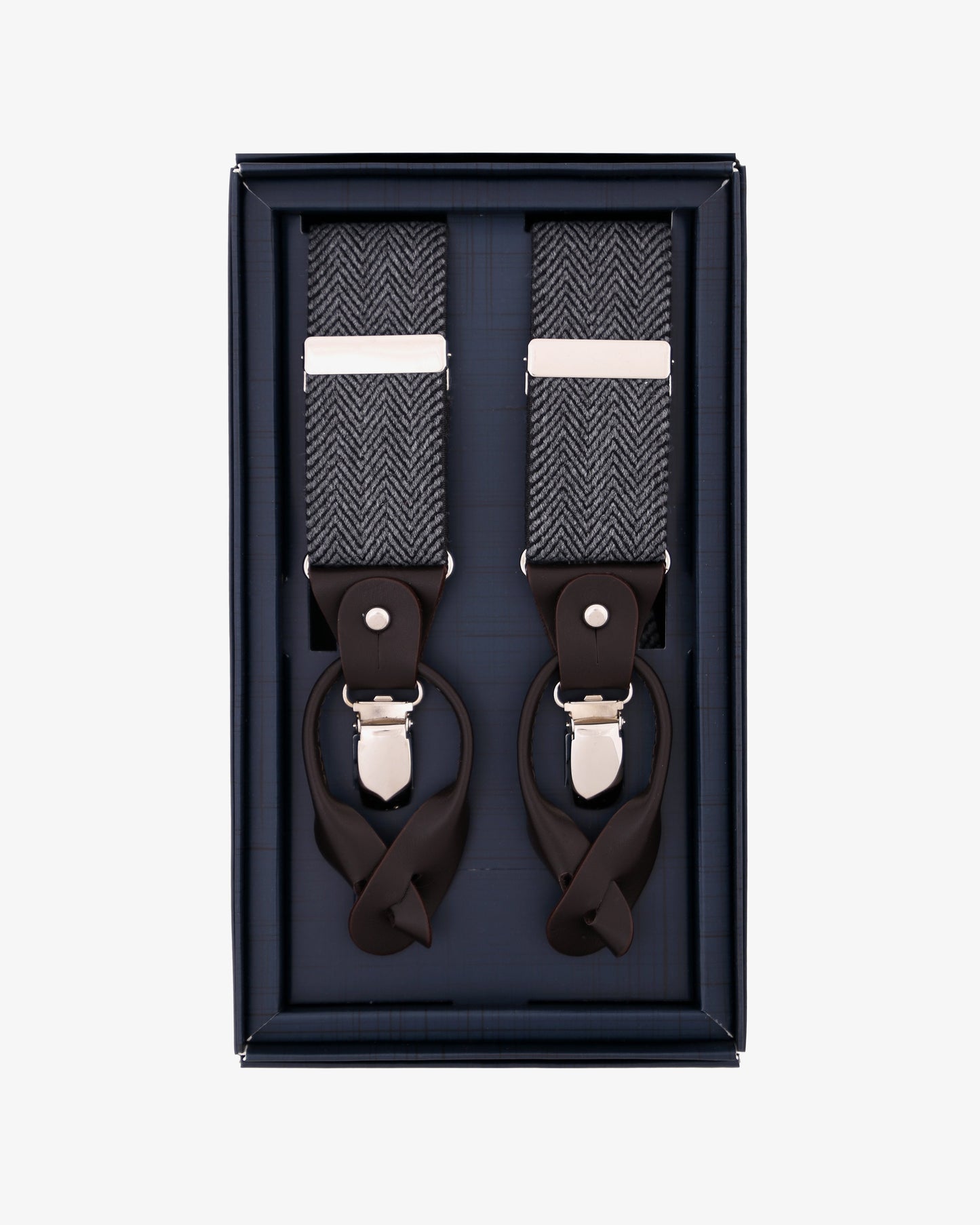 HERRINGBONE SUSPENDERS GREY