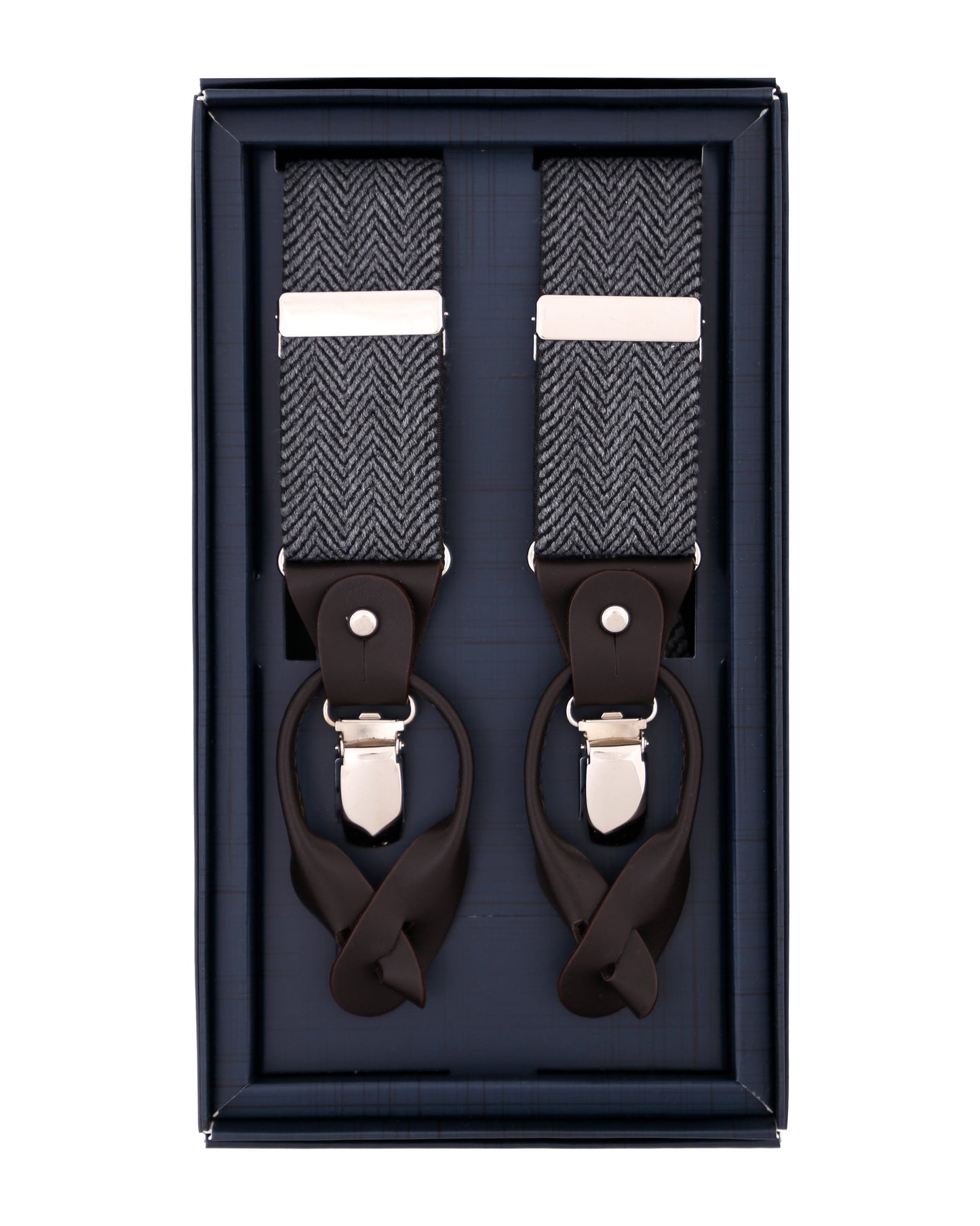 HERRINGBONE SUSPENDERS GREY