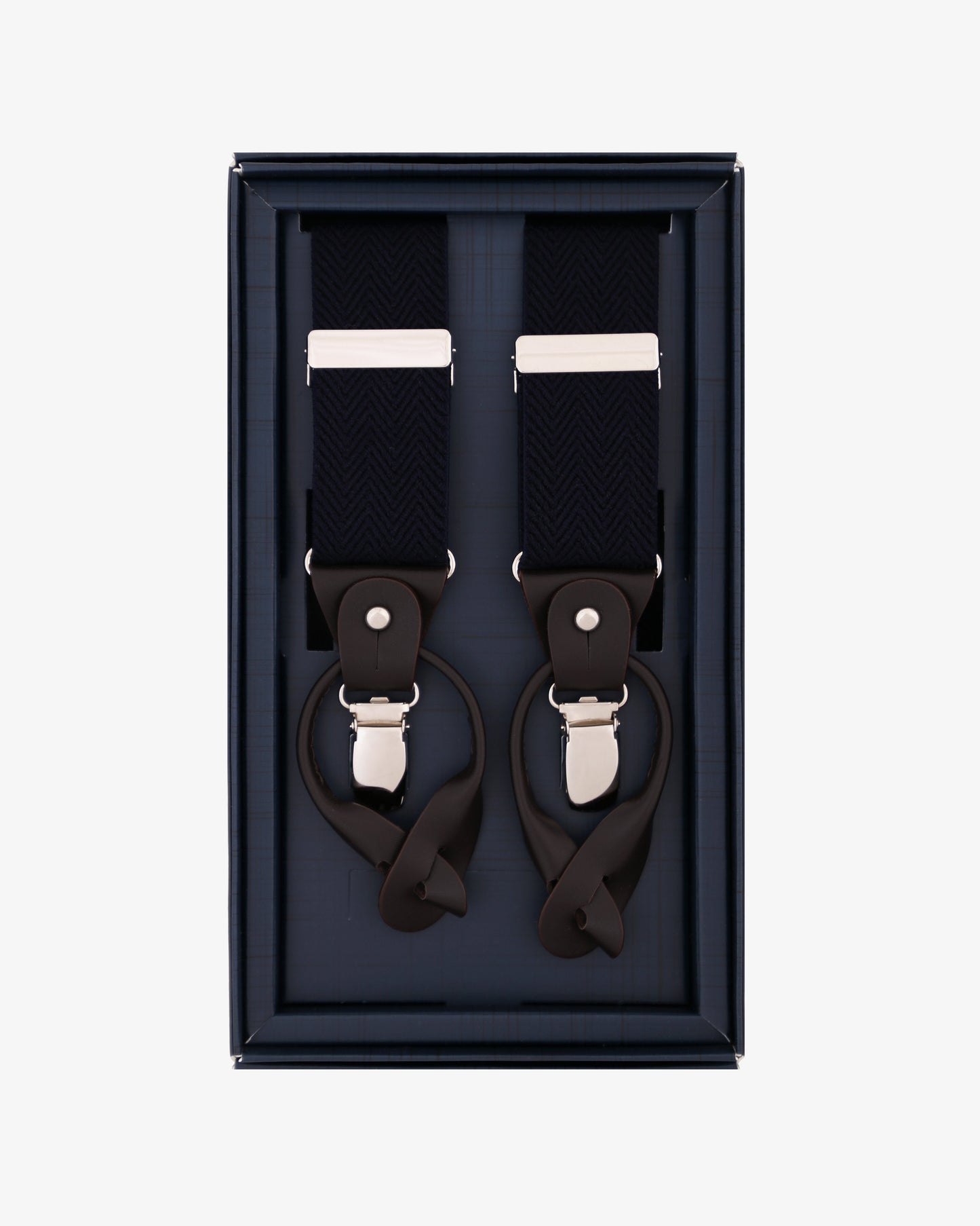 HERRINGBONE SUSPENDERS NAVY