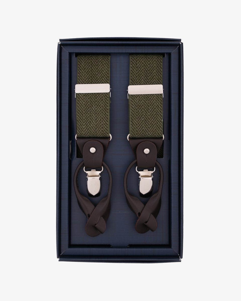 HERRINGBONE SUSPENDERS KHAKI
