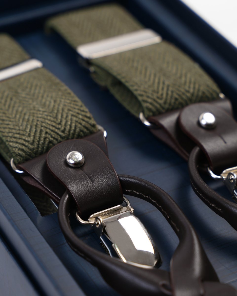 HERRINGBONE SUSPENDERS KHAKI