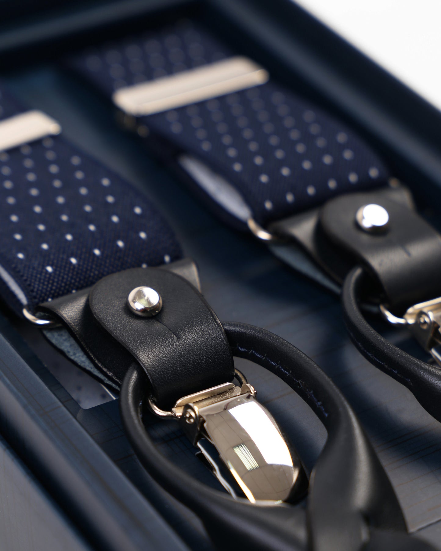 MICRODOTS SUSPENDERS NAVY