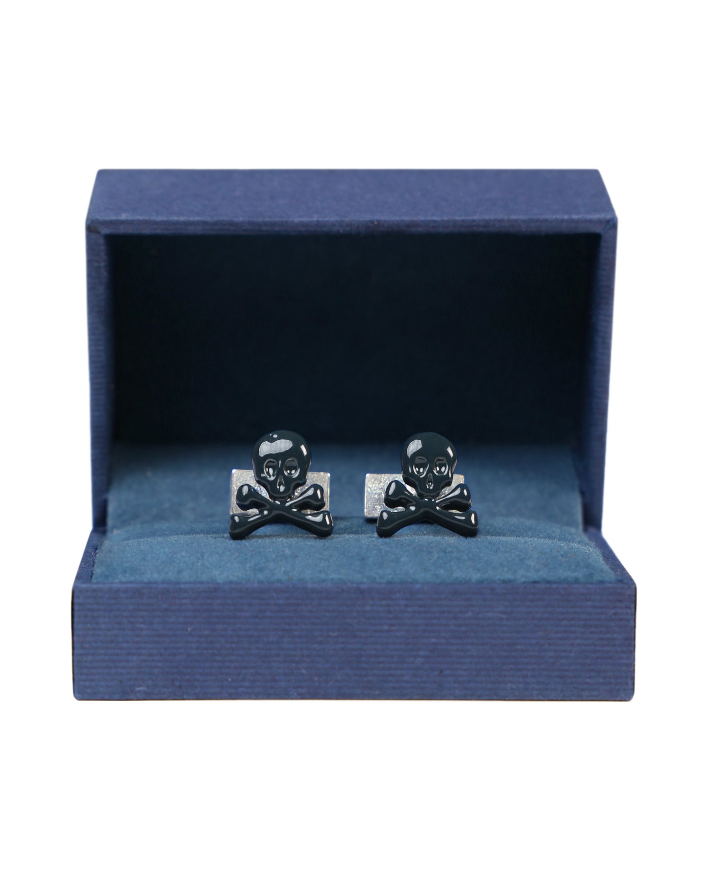 SKULL CUFFLINK ESMALTADO NAVY