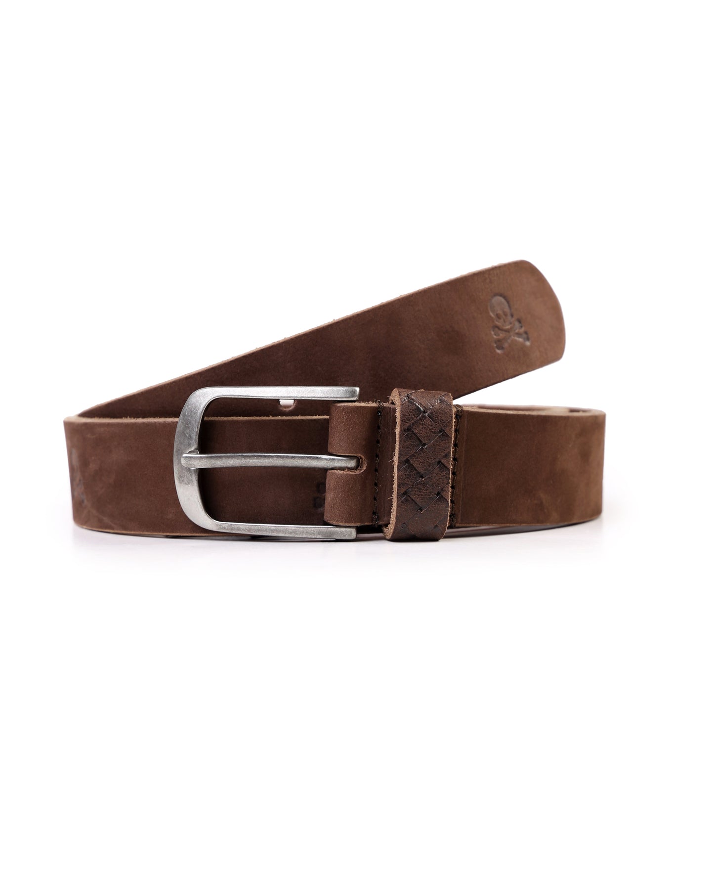 SKULL BELT MEDIUM BROWN