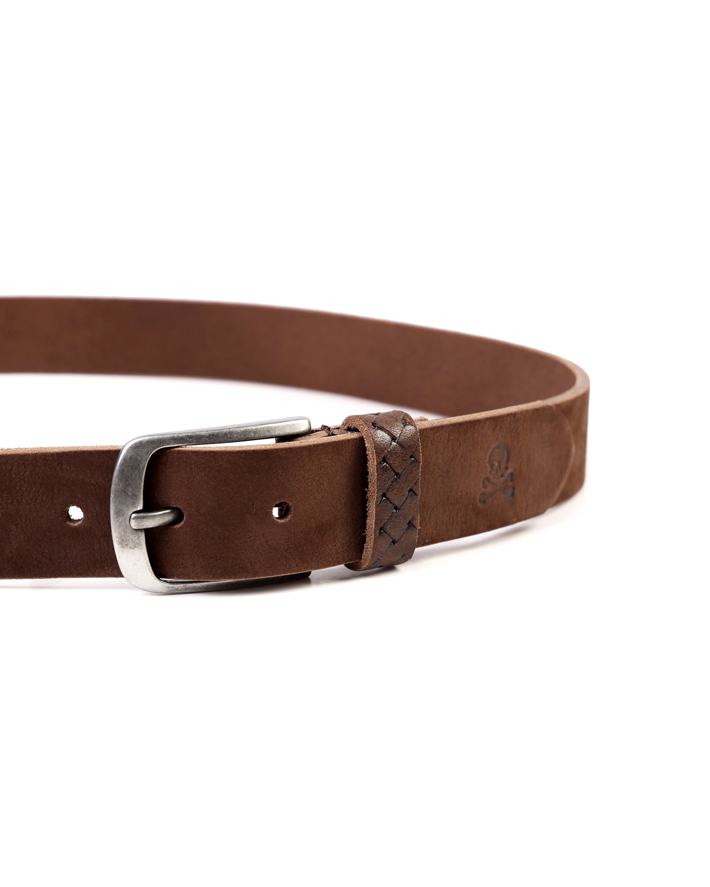 SKULL BELT MEDIUM BROWN