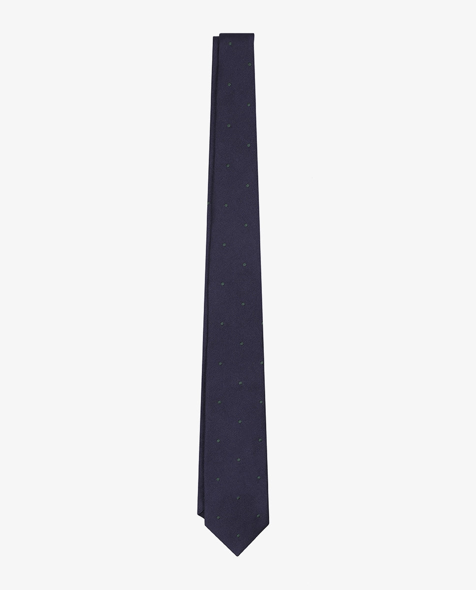 DOTS TIE NAVY&GREEN