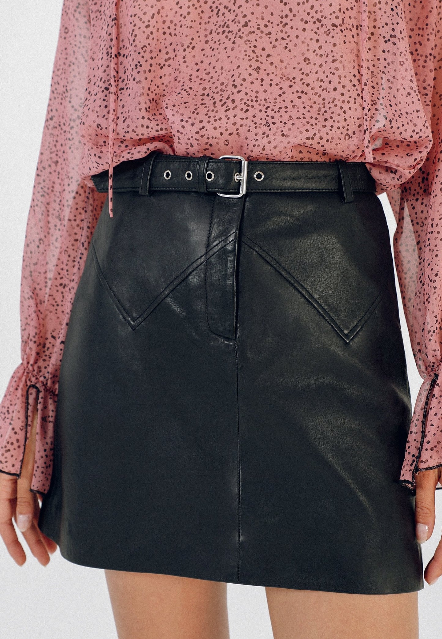 FALDA MINI PIEL CINTURÓN - Scalpers