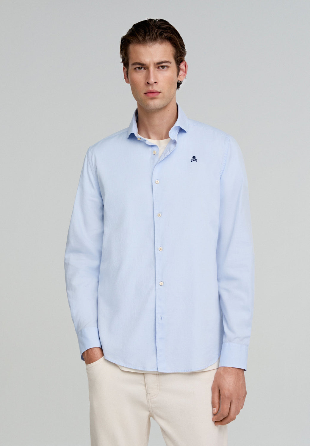 CAMISA VESTIR LISA CALAVERA CONTRASTE - Scalpers