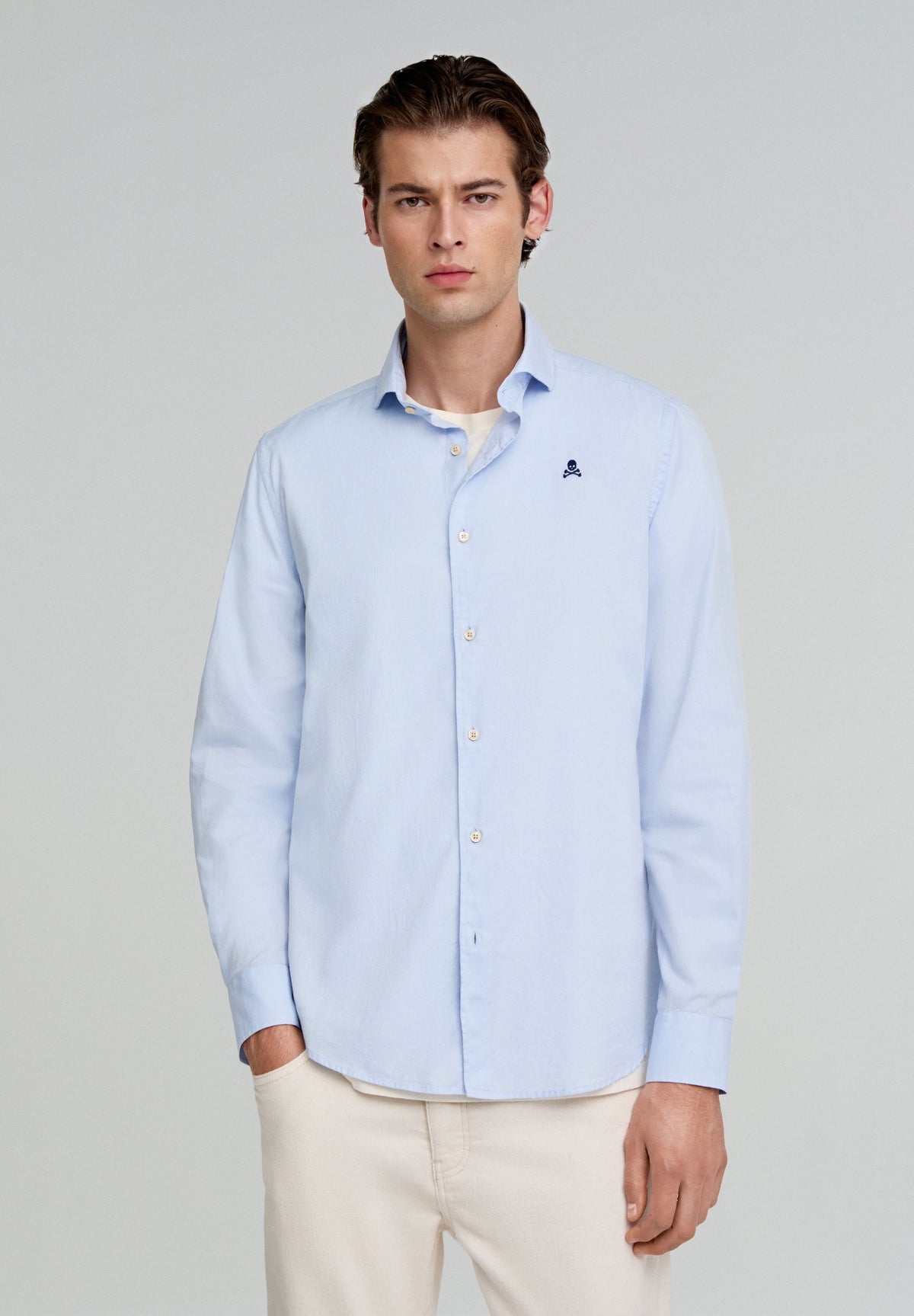 CAMISA VESTIR LISA CALAVERA CONTRASTE - Scalpers