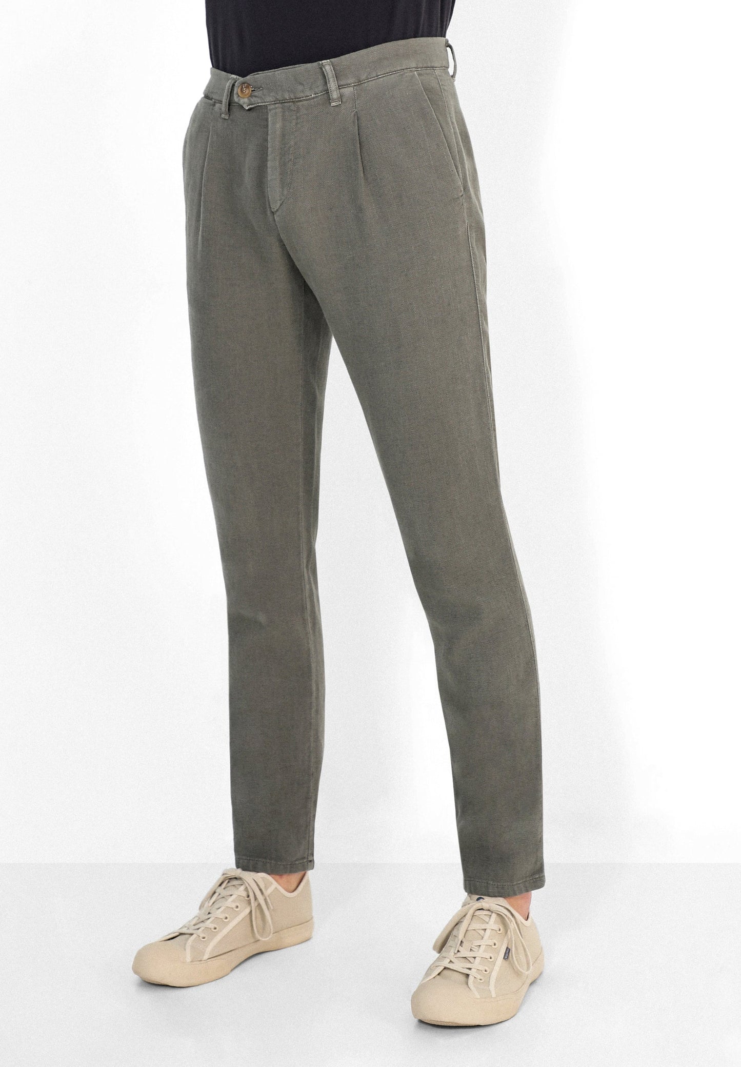 PANTALÓN PINZAS LINO ALGODÓN