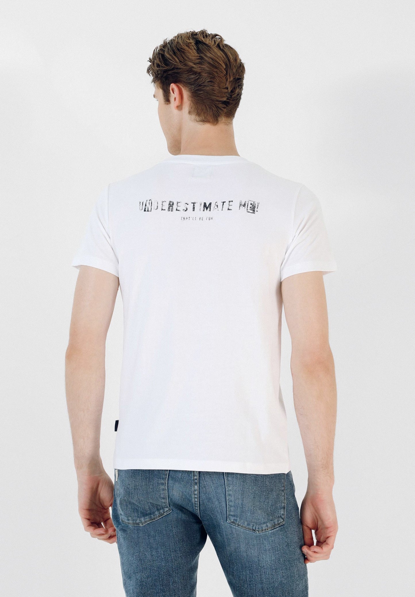 CAMISETA PRINT TEXTO TRASERO