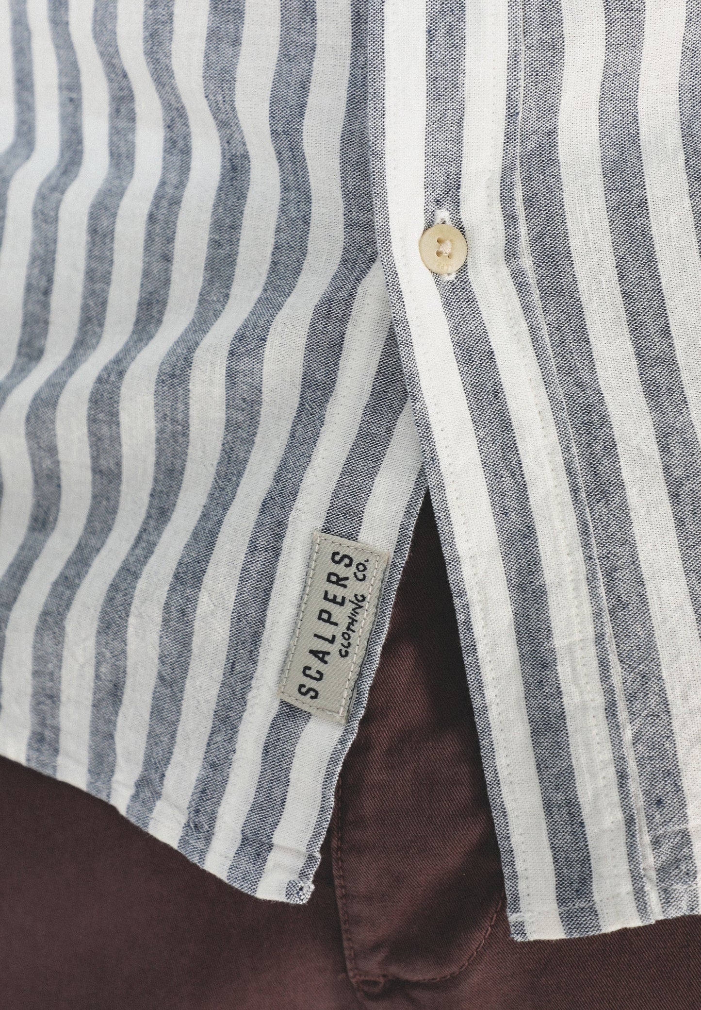 CAMISA RAYAS ALGODÓN LINO