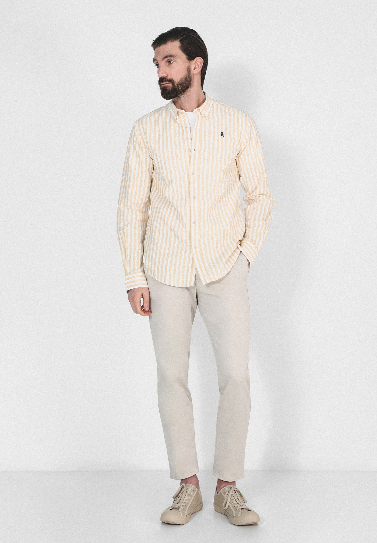 CAMISA RAYAS ALGODÓN LINO