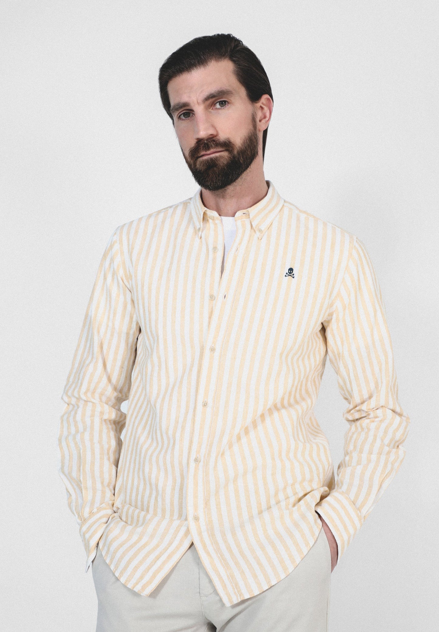 CAMISA RAYAS ALGODÓN LINO