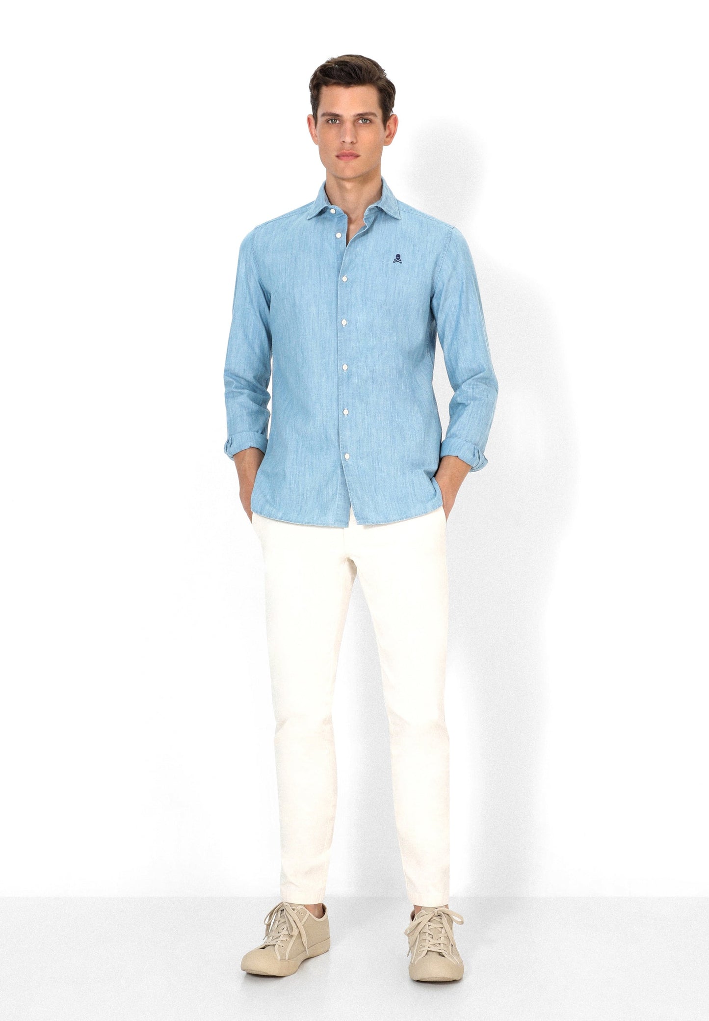 CAMISA DENIM CALAVERA BORDADA